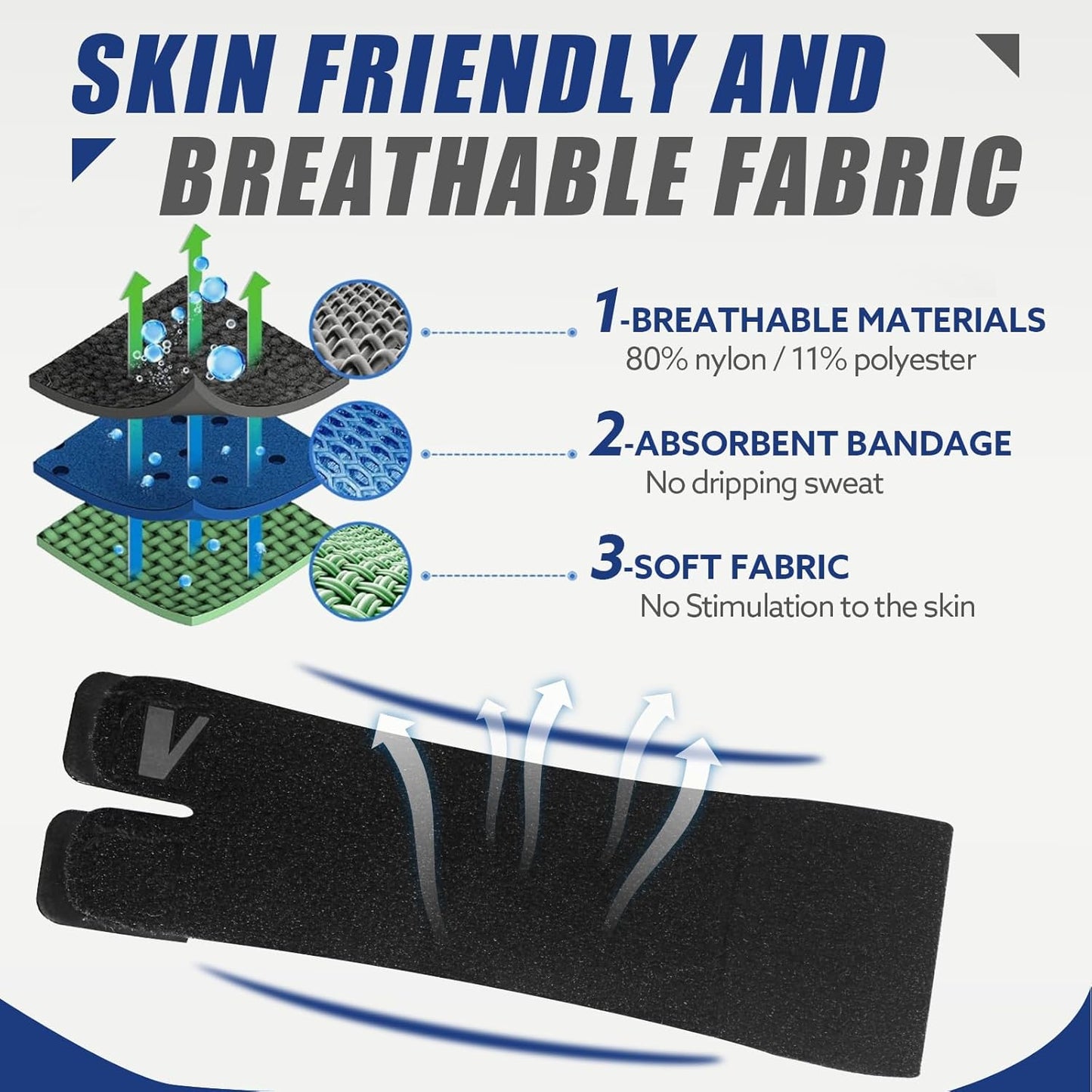 Finger Splint (No Metal Support), 2PCS Lightweight OK Cloth Finger Sleeve/Brace for Arthritis, Tendonitis & Pain Relief, Adjustable Compression for Sports Injury Relief (Basketball, Tennis, Volleyball, Badminton, Golf) – Single Finger Design - M