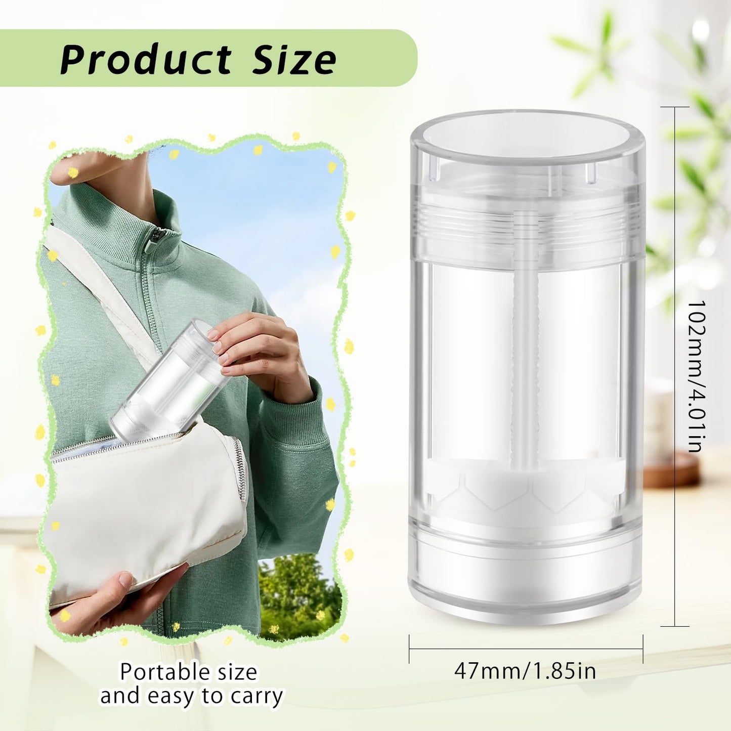 10 Pcs Empty Deodorant Containers Bottom Fill Deodorant Bottles Refillable DIY Deodorant Tubes Lip Balm Tubes (clear, 75ml/2.5oz)
