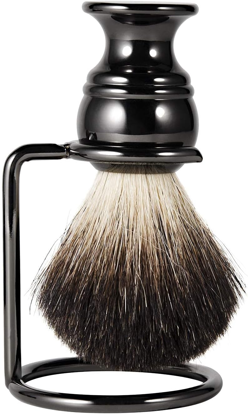 Shave Brush Stand Stainless Steel for Badger Shaving Brushes Holder Height 2.8inch/7cm Space Saver