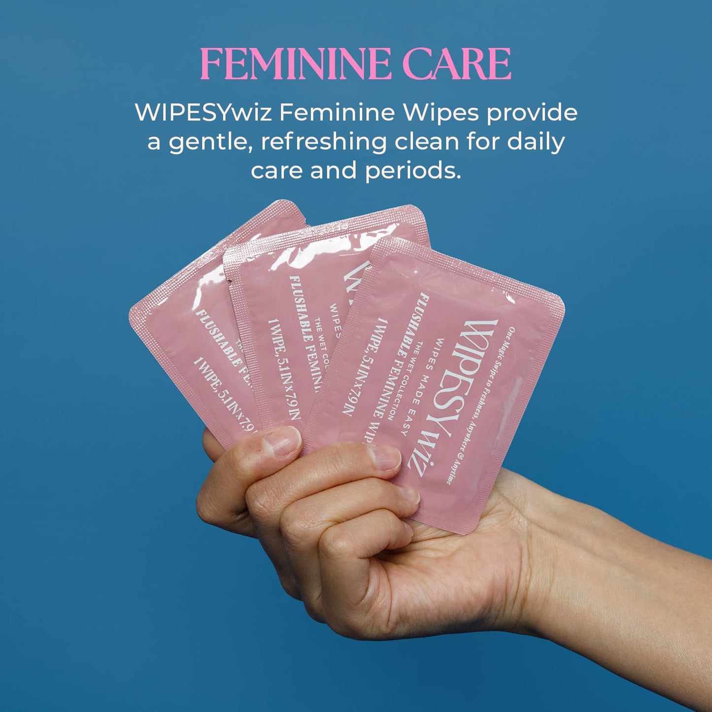 40 Count Flushable Feminine Wipes, Individually Wrapped Intimate Cleansing Wipes for Women | Travel Size For Period and Everyday Hygiene, pH-Balanced, Lightly Scented with Camellia, Chamomile & Aloe