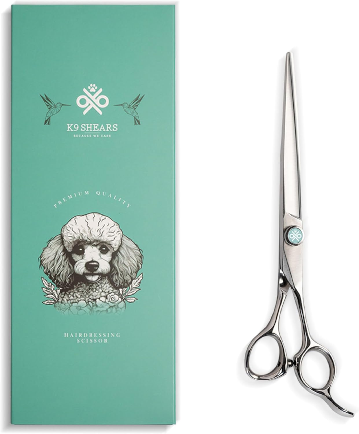 7” Dog Grooming Scissors|VG10 Japanese Steel Professional Pet Grooming Shears for Cats & Dogs|Clean Cut & Precise Trimming|Lightweight Ergonomic Handcrafted Design|K9 Shears