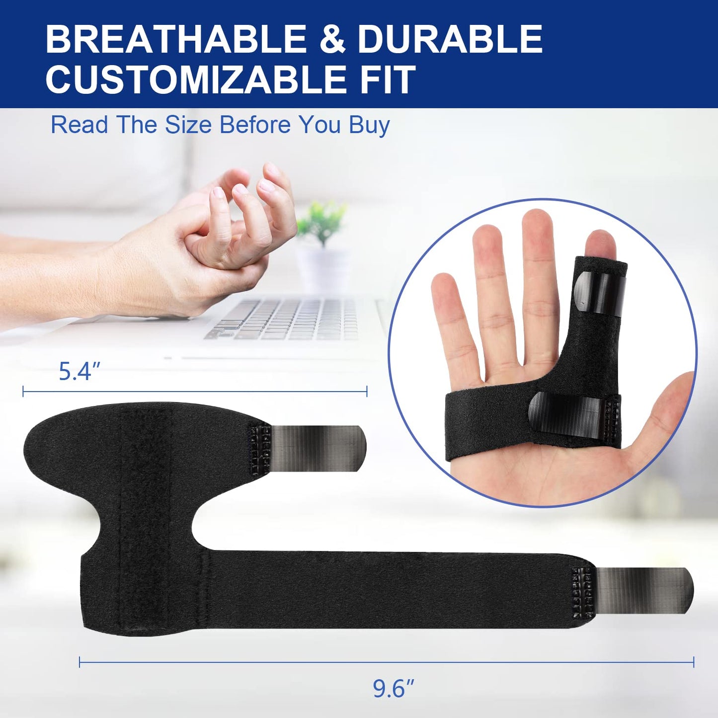 Finger Braces, Trigger Finger Splints for Straightening, Mallet Finger and Broken Finger, Finger Straighteners Provide Support and Relieve Pain