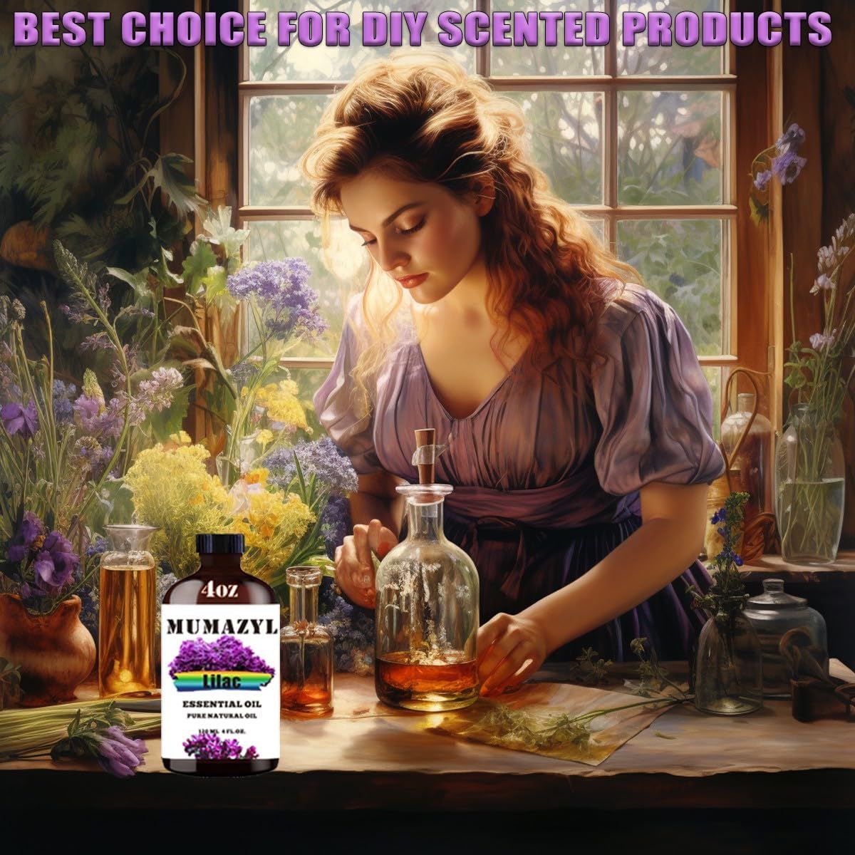 Lilac Essential Oil, Lilac Oil 4 Fl Oz 120ML for Diffuser Humidifier Yoga Cleaning DIY Candle Soap Making Essential Oils