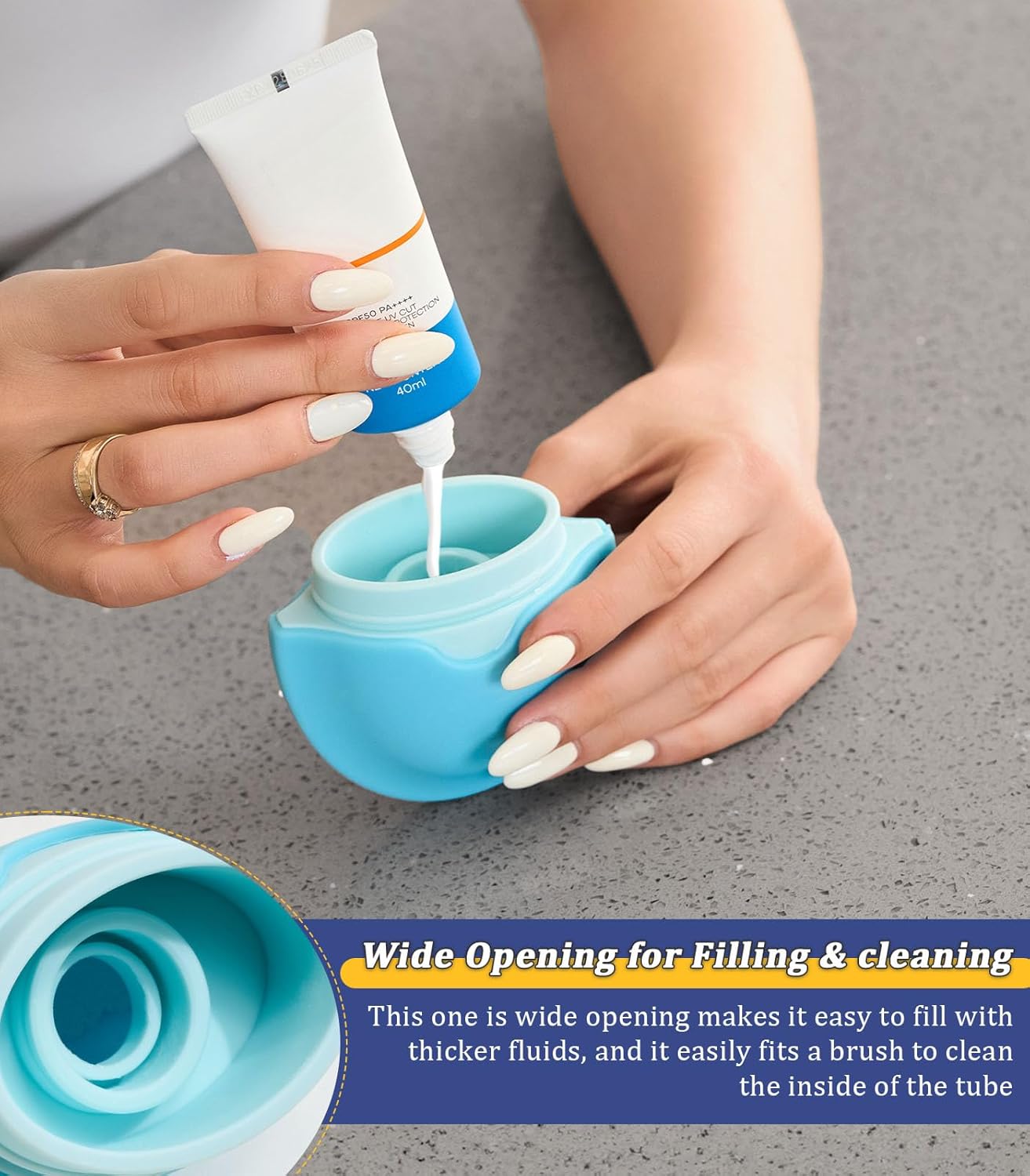 Sunscreen Applicator - Refillable Roll on Sponge Sunscreen, Suncream & Lotion Applicator,Proof Sun Lotion Brush - 1.85 Oz Travel Size - Summer Beach Essentials -Baby & Toddler Friendly