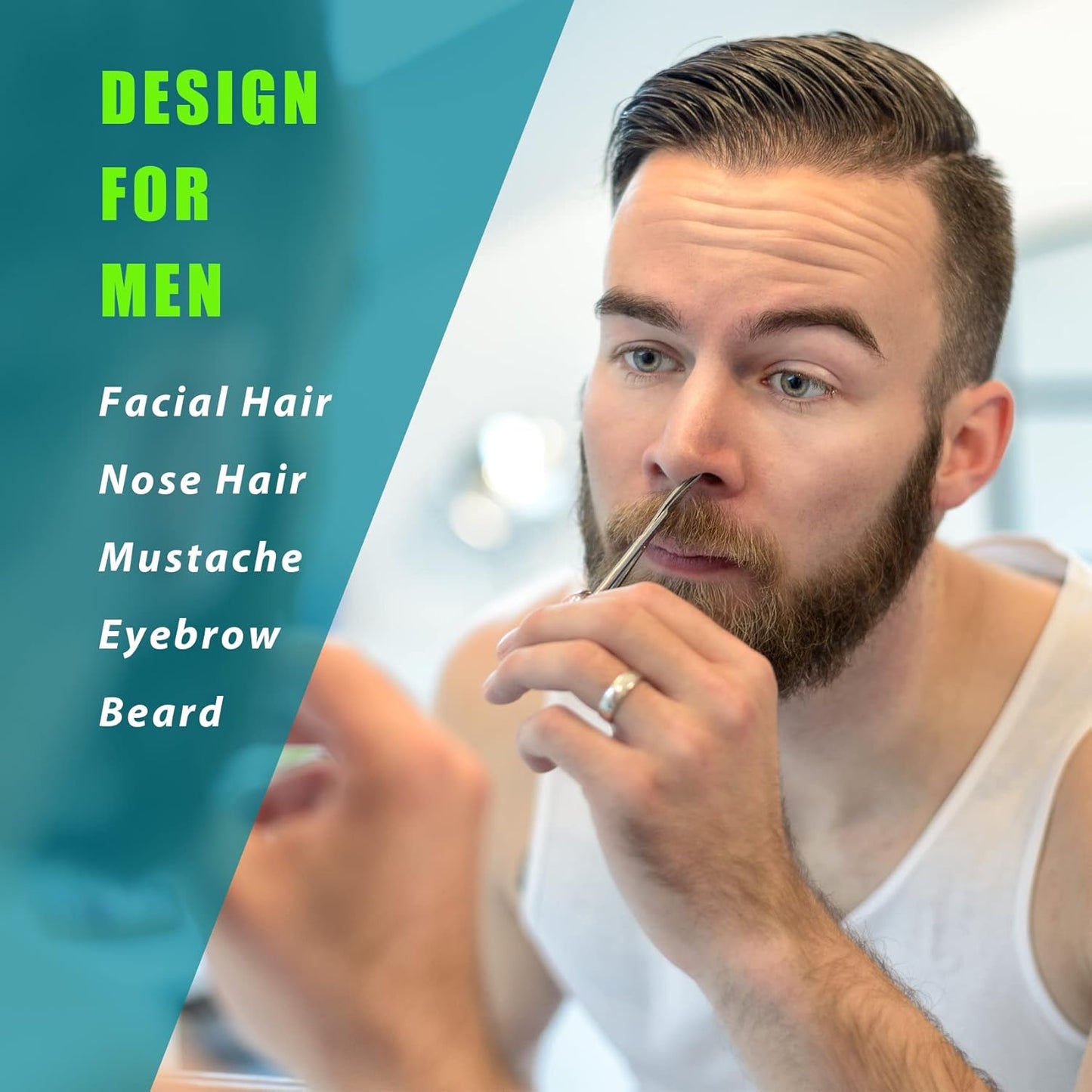 Facial Hair Small Grooming Scissors For Men Women - Eyebrow, Nose Hair, Mustache, Beard, Eyelashes, Ear Trimming Kit - Curved and Rounded Safety Tip Clippers For Hair Cutting 2PCS With Cover Black