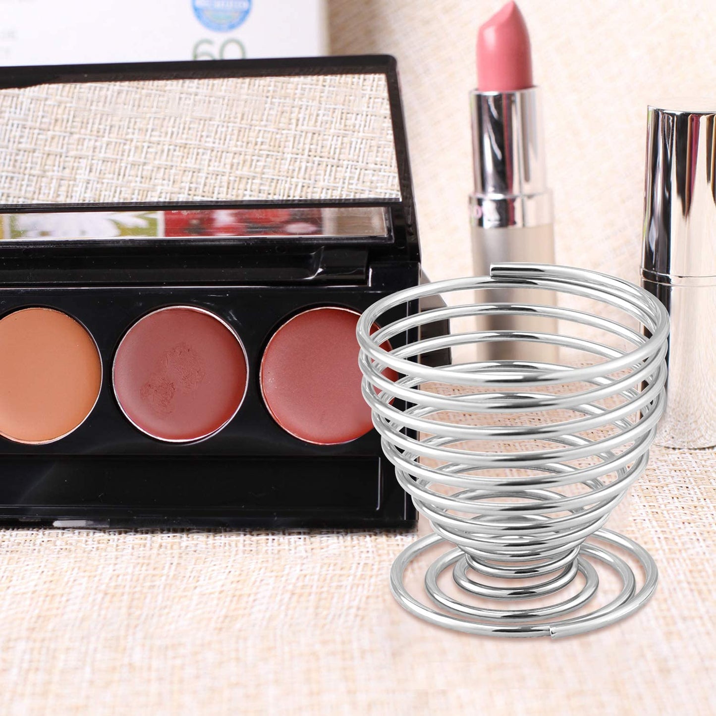 Luxspire Beauty Sponge Blender Holder, Sponge Makeup Blender Holder, Makeup Powder Puff Sponge Holder Beauty Tool Dryer Drying Rack Egg Powder Puff Display Stand - Silver