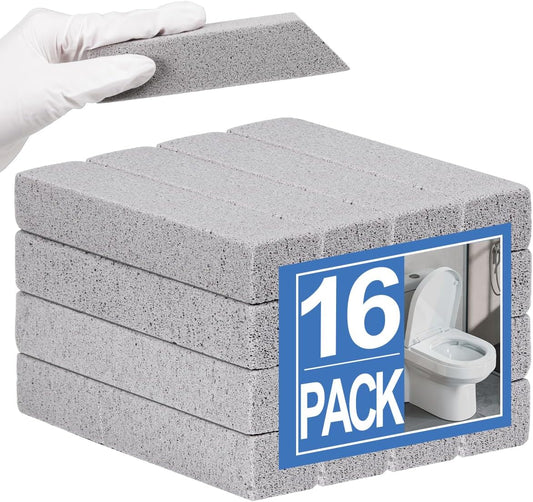 Herda 16 Pack Pumice Stone Toilet Bowl Cleaning, Powerfully Pumice Stick for Cleaning Hard Water Rings, Calcium Buildup, Rust, Pumice Stone for Cleaning Toilets, Tubs, Grills, Swimming Pools, Sinks