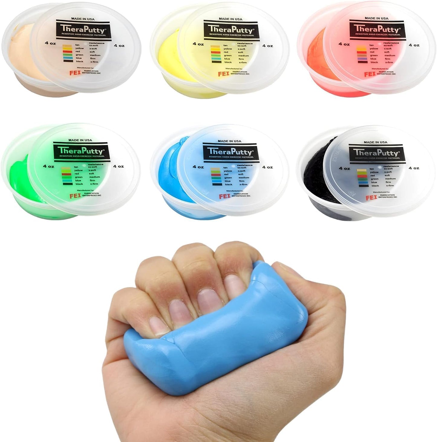 CanDo TheraPutty Standard Hand Exercise Putty For Rehabilitation, Exercises, Hand Therapy, and Occupational Therapy. Use To Strengthen Hand Muscles, Improve Fine Motor Skills, And Decrease Stress