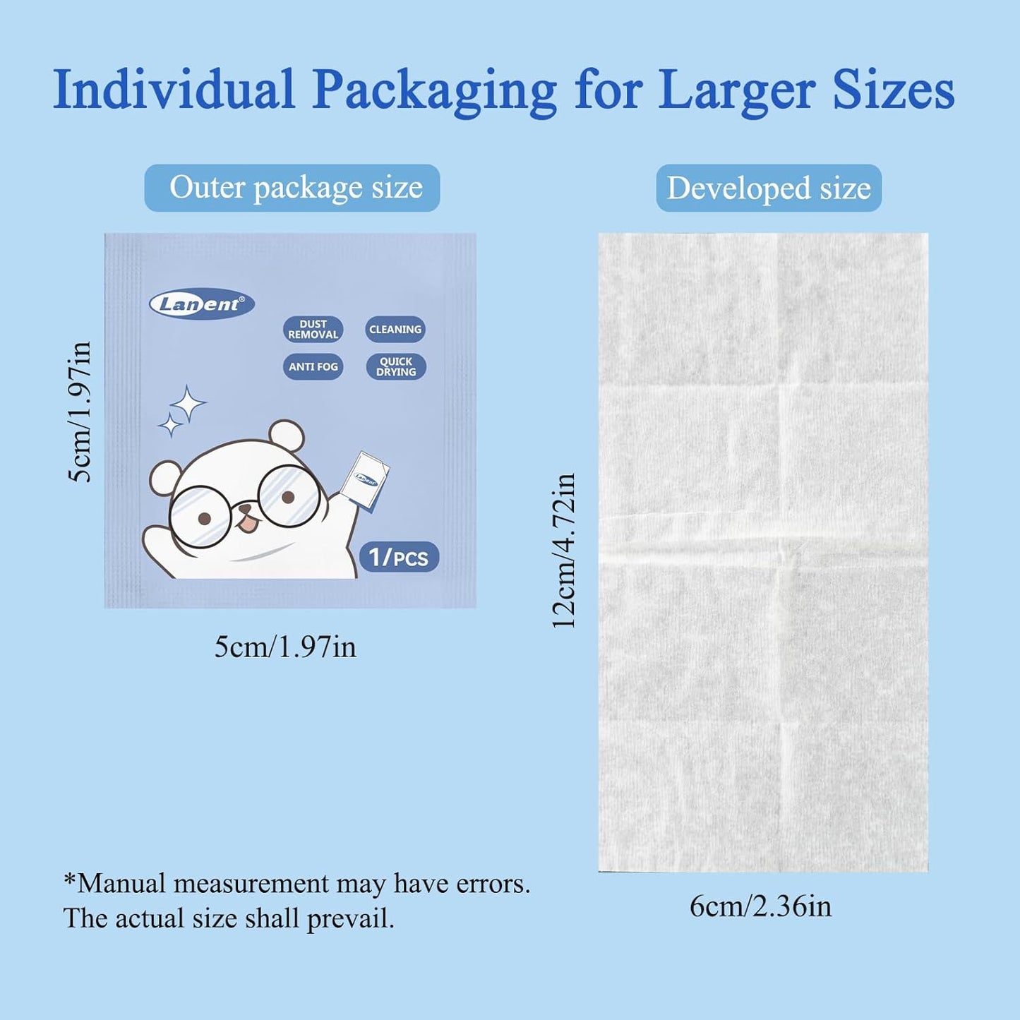 (200 PCS) Anti-Fog Lens Wipes Pre-Moistened Anti-Fog Wipes| Glasses Cleaner Safely Cleans Glasses, Sunglasses, Phone Screen, Electronics & Camera Lens