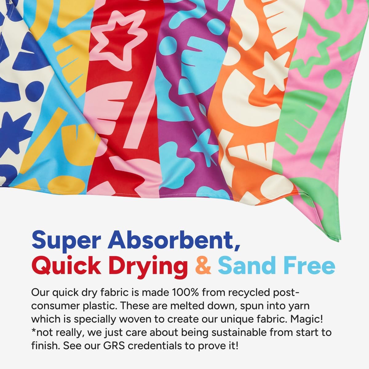 Dock & Bay Quick Drying Towel - for Sports & Gym - Compact, Lightweight - 100% Recycled - Includes Bag - Power of Positivity, Medium (130x70cm, 51x27)