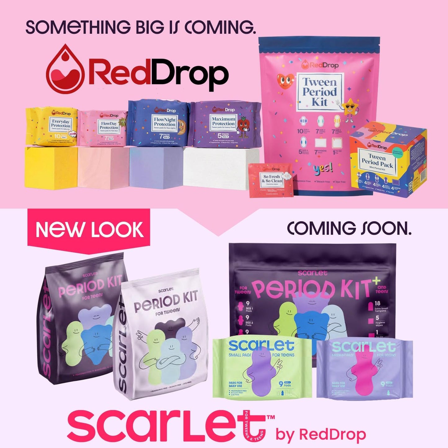RedDrop 38 PC Tween and Teen Period Kit - First Period Kit for Girls 9-12 - Includes Everyday, FlowDay & FlowNight, Maxi, Wipes, & More