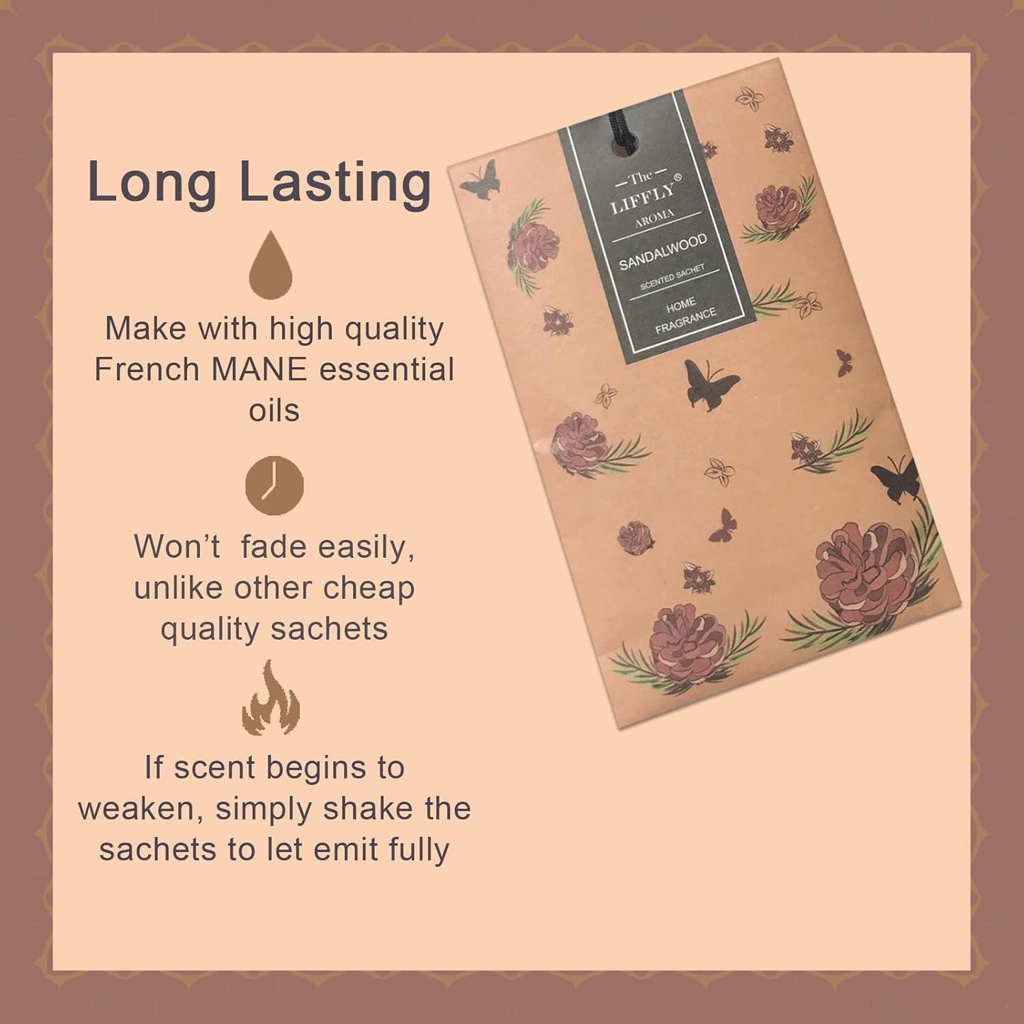 14 Packs Sandalwood Scented Sachets for Drawers and Closets