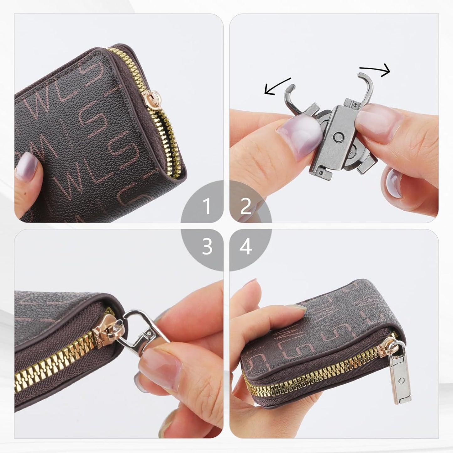 Zipper Pull Replacement (Upgraded),8 Pcs Detachable Replacement Zipper Pull Tabs for Luggage Clothing Jackets Backpacks Boots Purse Coat(Silver, Bronze, Gold, Gun Black)