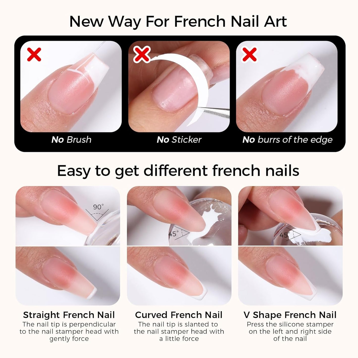 Nail Art Stamping Polish, 2Pcs Ombre Gel Polish Black&White, Gradient Pat Painting Gel Nail Polish French Manicure Kit with Nail Art Stamp Plate, Nail Stamper Scraper Set, UV/LED Curing Required