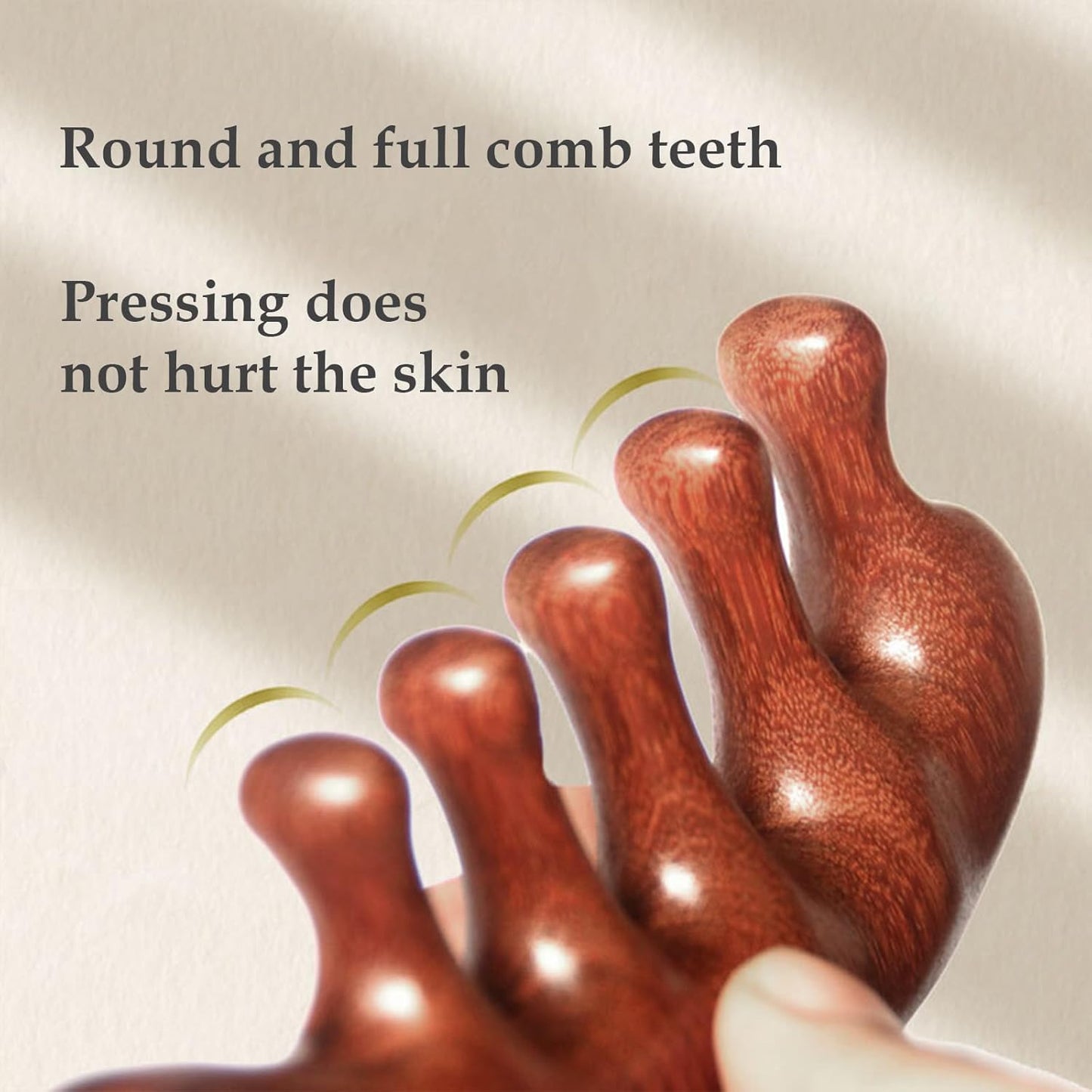 Wooden Scalp Massager Comb & Head Massage Tool,Scalp Gua Sha Wooden Hair Combs for Women and Men (DolphinWave)