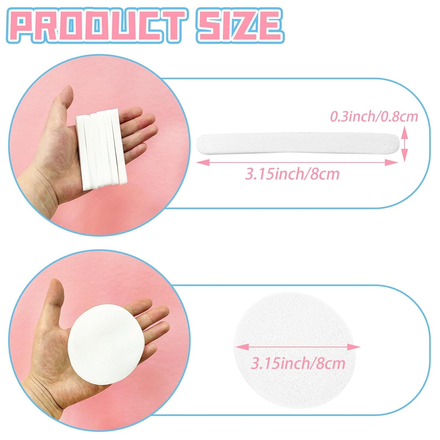 120 Pcs Facial Sponges Compressed,Facial Cleansing Pads,Round Face Cleaning Sponge for Spa,Exfoliating,Face Wash