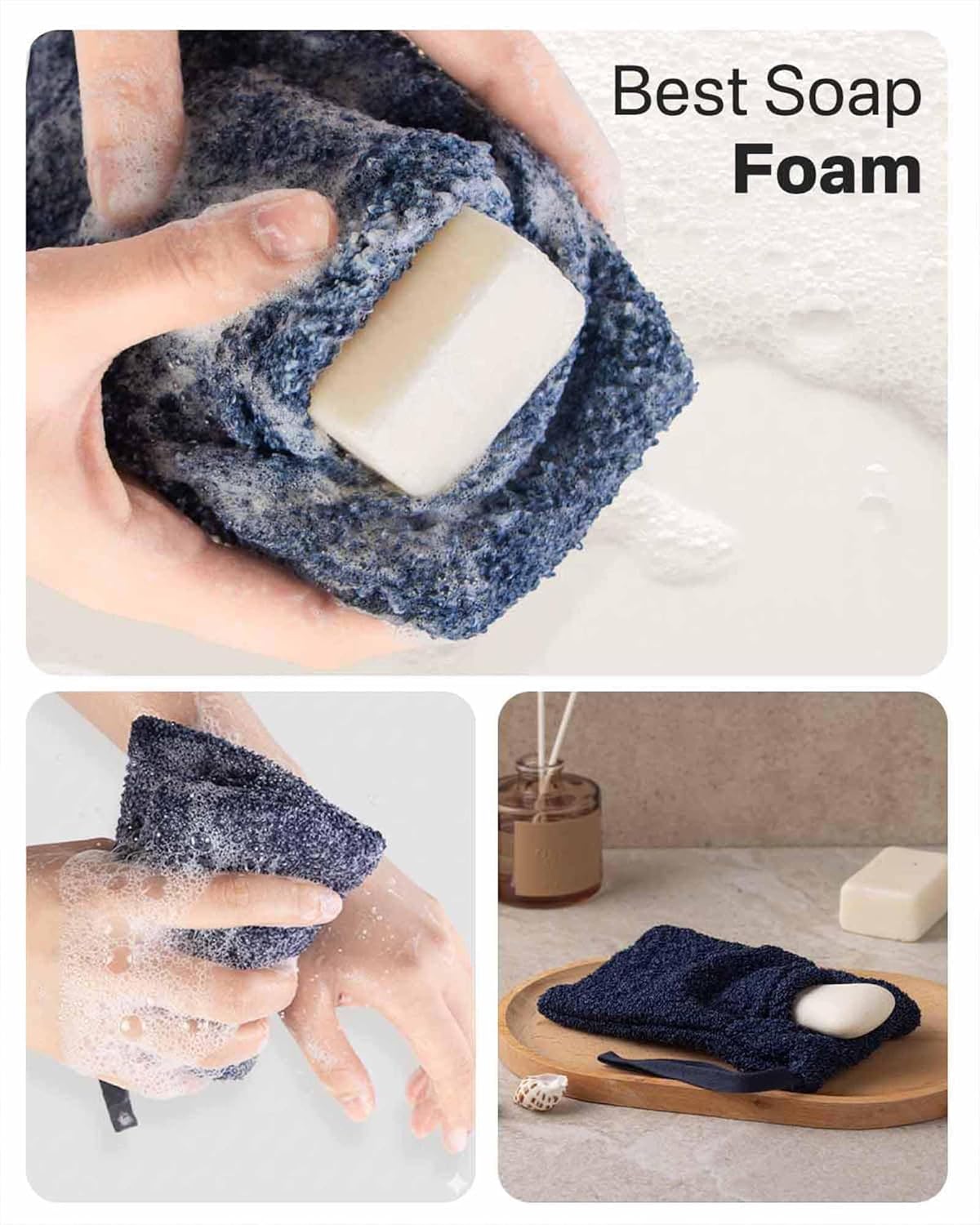 Yiclick Soap Savers for Bar Soap, Soap Bags for Soap Bars, Soap Loofah Pouch, Bar Soap Holder for Shower Bath, Soap Loofah Sponge, Soap Mesh Net Sock Exfoliating Body Scrubber Washcloth Cloth
