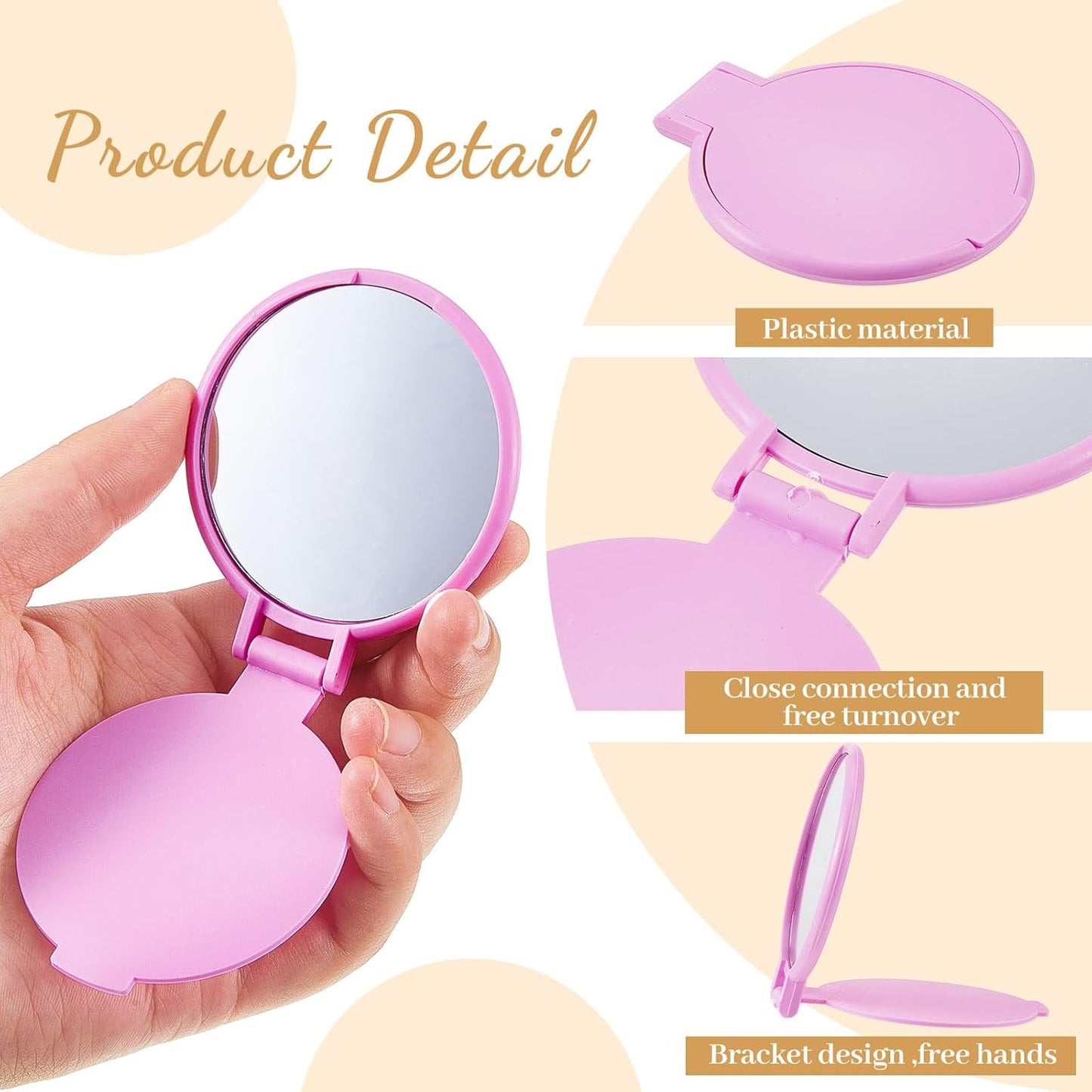 Juexica 360 Pcs Compact Mirror Bulk for Women Mini Folding Mirror Portable Pocket Makeup Round Small Vintage Travel for Cosmetic Purse Bag Gifts Mom Daily Use (Classic Colors)