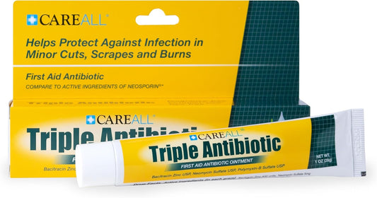 CareAll Triple Antibiotic Ointment 1.0 oz, First Aid Ointment for Minor Scrapes, Cuts, and Burns to Help Guard Against Infection, Compare to The Active Ingredients of Leading Brand (Pack of 1 Tube)