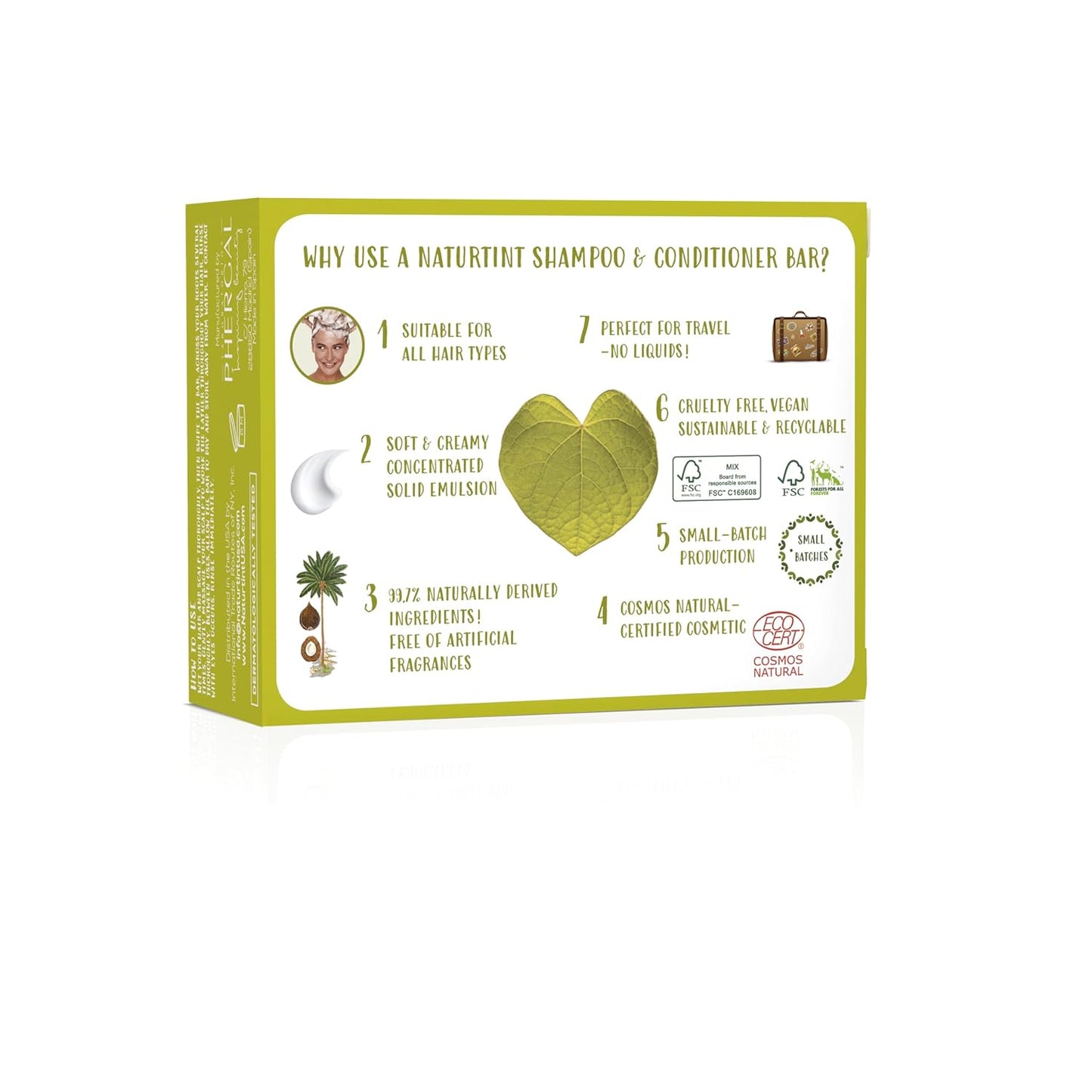 Naturtint Shampoo & Conditioner Bar (Lemon Lime) - Naturally Derived Ingredients, Cruelty Free, All Hair Types, Travel Approved