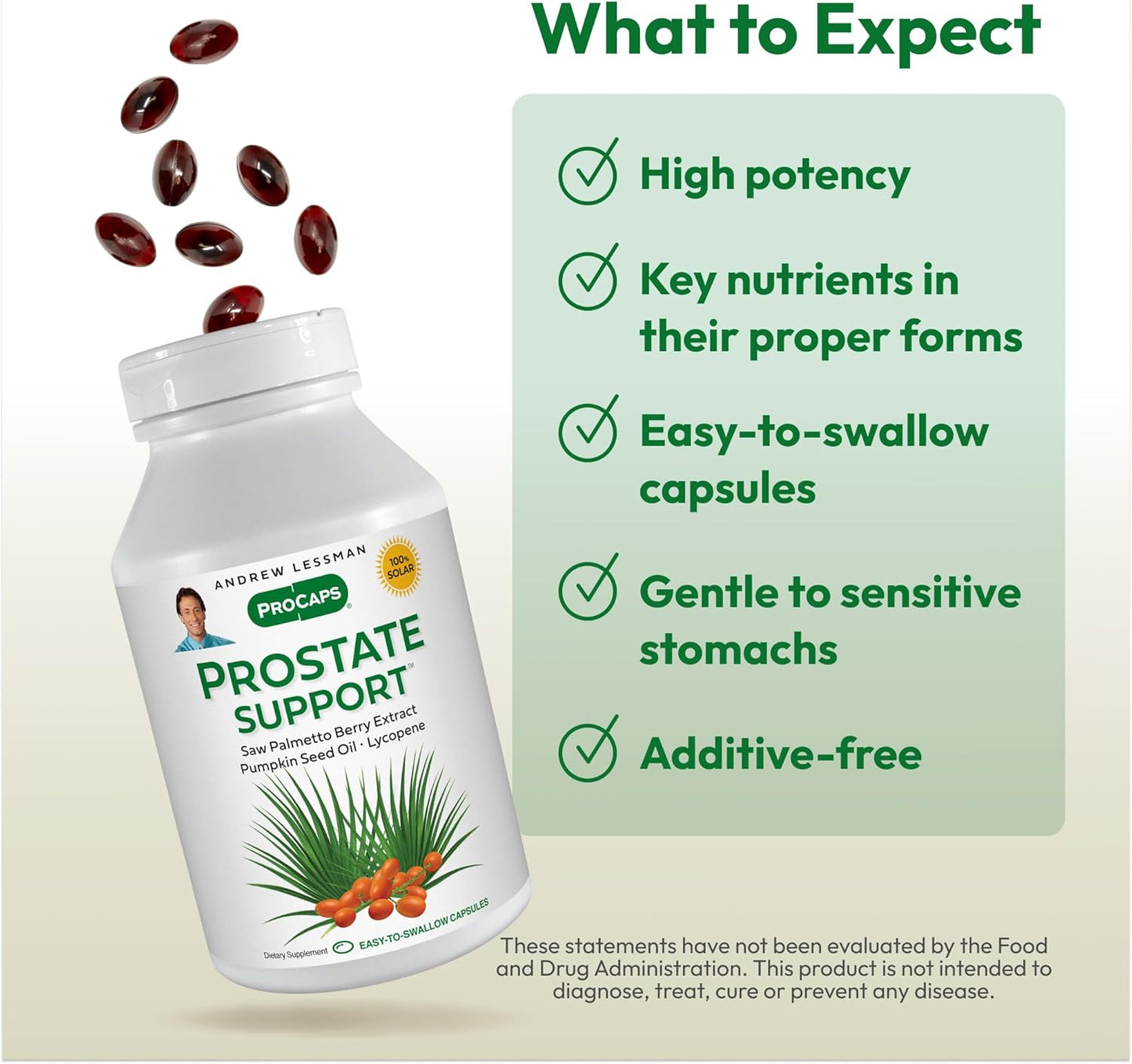 ANDREW LESSMAN Prostate Support Supplement for Men's Health, 360 Softgels, No Additives - Saw Palmetto for Men, Pumpkin Seed Oil, Lycopene, Omega-3 for Prostate Health, Urinary, Bladder Function