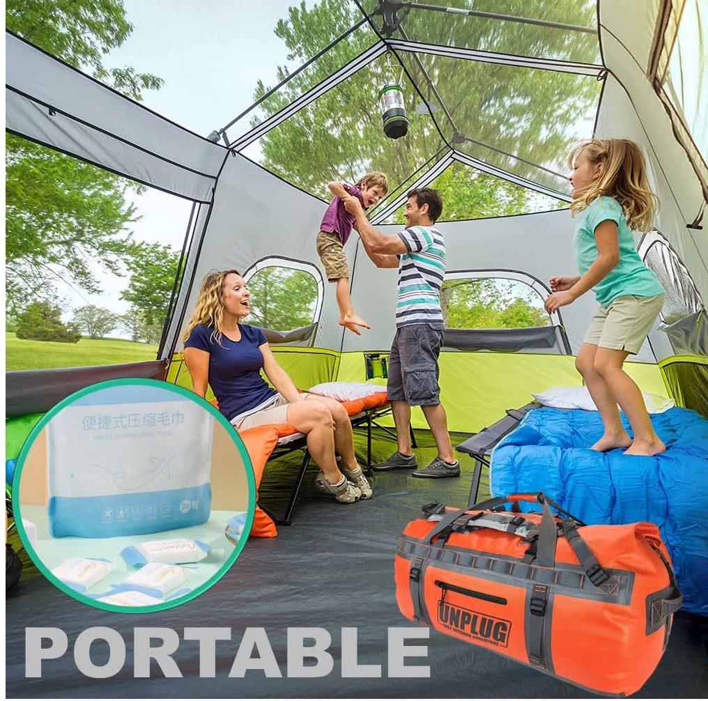 Premium Travel washcloth, Thicker Larger Compressed Towels (11.8“X 10.6”), Portable