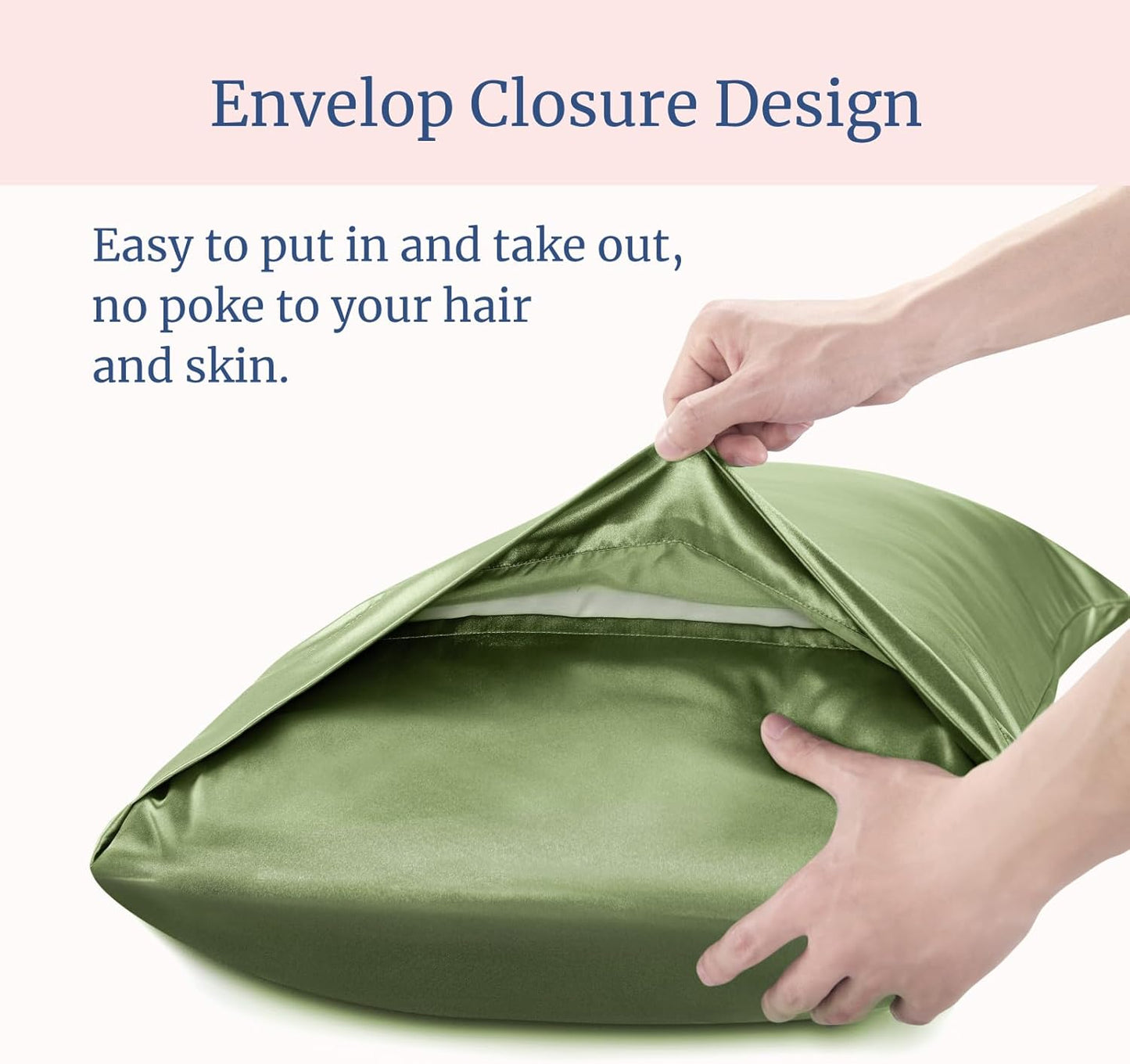 BEDELITE Satin Pillowcase for Hair and Skin, Super Soft and Cooling Similar to Silk Pillow Cases 2 Pack with Envelope Closure, Gift for Women Men(20"x26" Standard Size, Cedar Green)