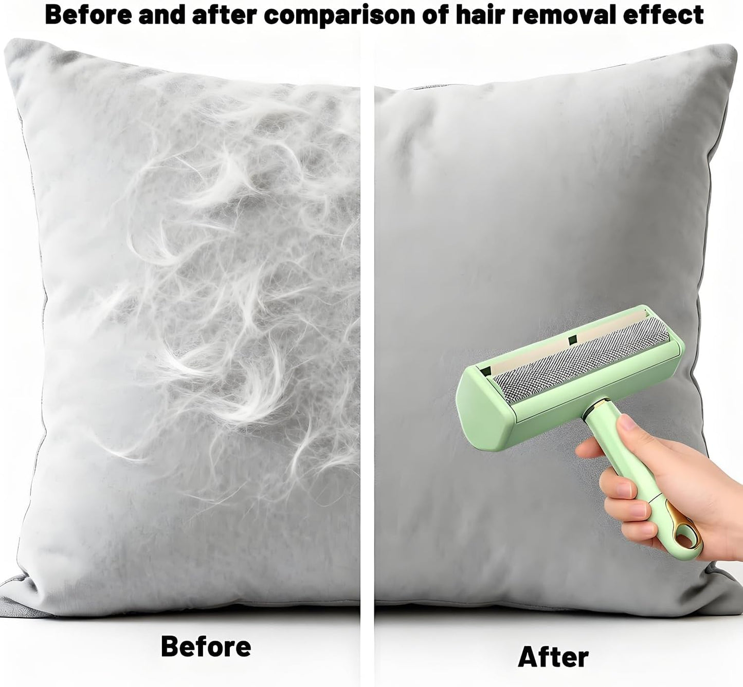 Pet Hair Remover Lint Roller - Washable Reusable, Static Adsorption for Cat Dog Hair Removal On Furniture, Sofas, Bedding, Carpets,Pet Hair Removal Tool,Dog Hair Remover,Lint Remover (Green)