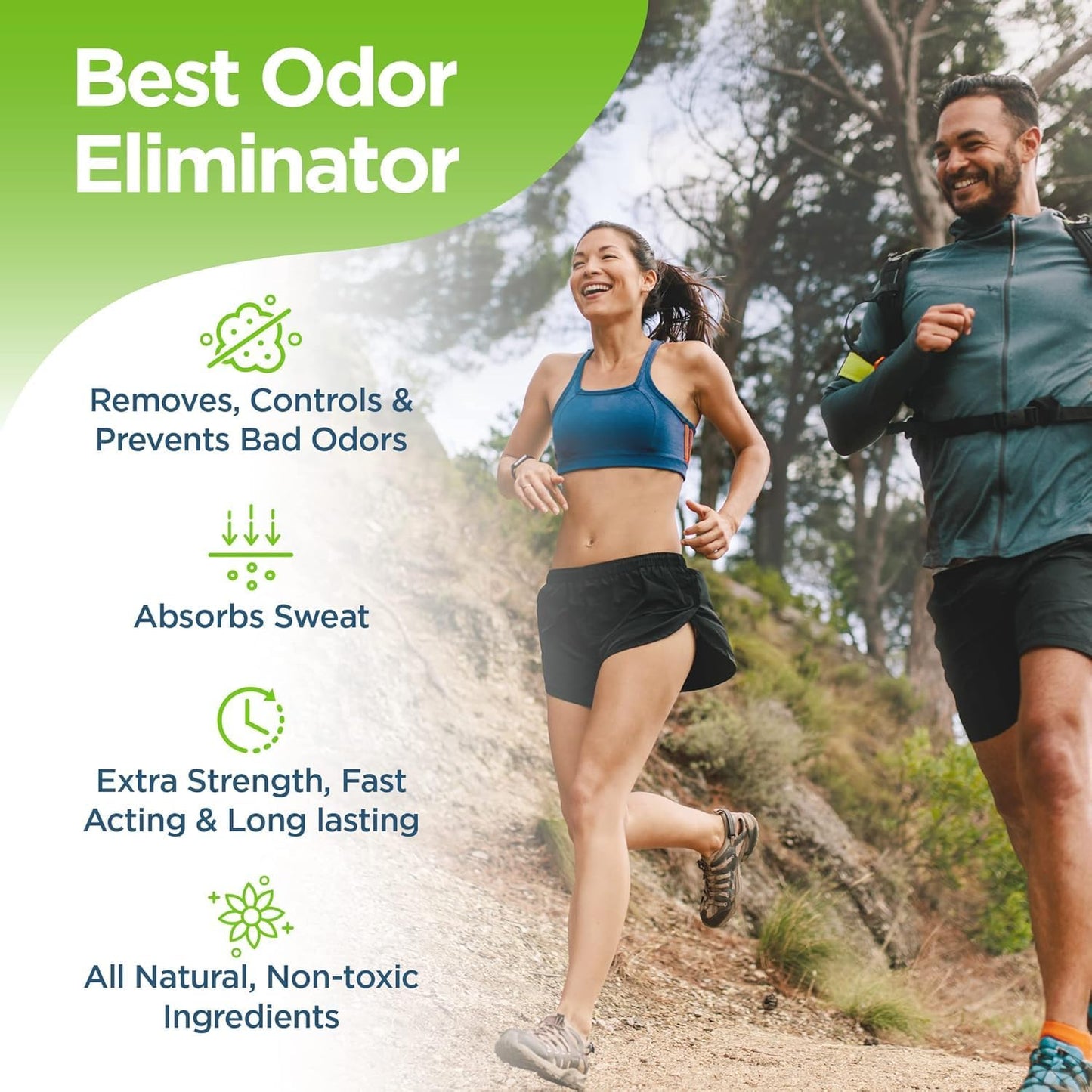 Rocket Pure Natural Foot & Shoe Deodorizer Powder - Eucalyptus Foot & Shoe Powder Odor Control - Removes, Controls & Prevents Odors - Made with Essential Oils - Made in USA (4oz, 2-Pack)