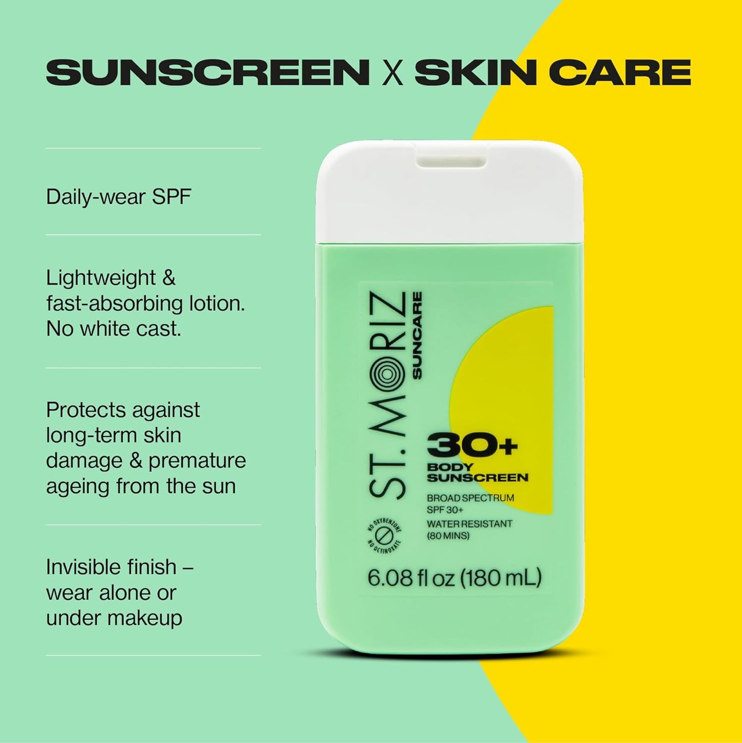 St Moriz Suncare SPF - Sunscreen - Water Resistant Sunscreen Moisturizing Lotion + Vitamin E - Oxybenzone & Octinoxate Free - Vegan - Body, 30, Sun Protection Factor (SPF)