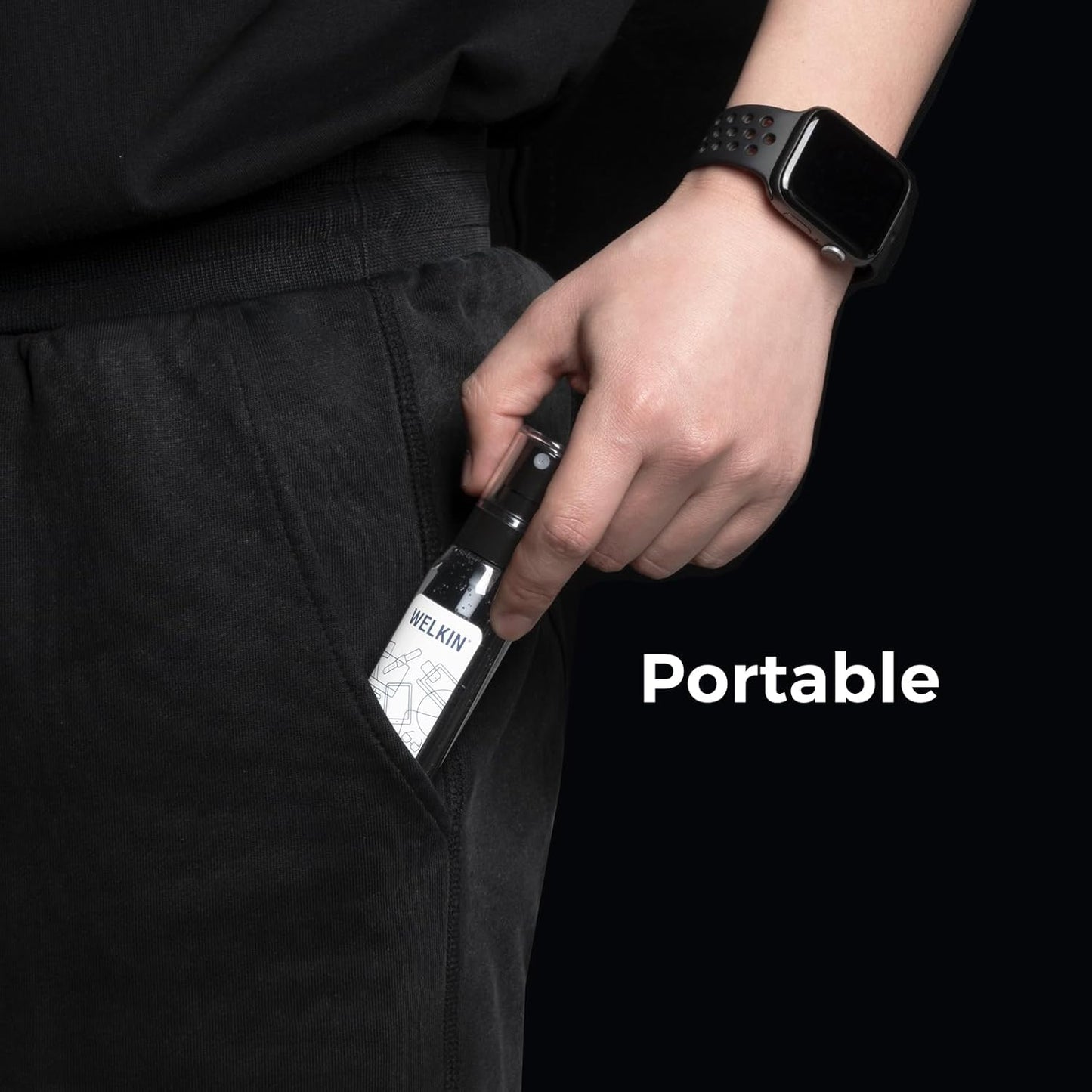 WELKIN Screen Cleaner Spray Kit (550ml + 60ml) - Cleaning Mist for TV, Laptop, Computer, Phone Touchscreen - 2 Sprayers,1 Microfiber Cloth & 1 Glass Wipe Included