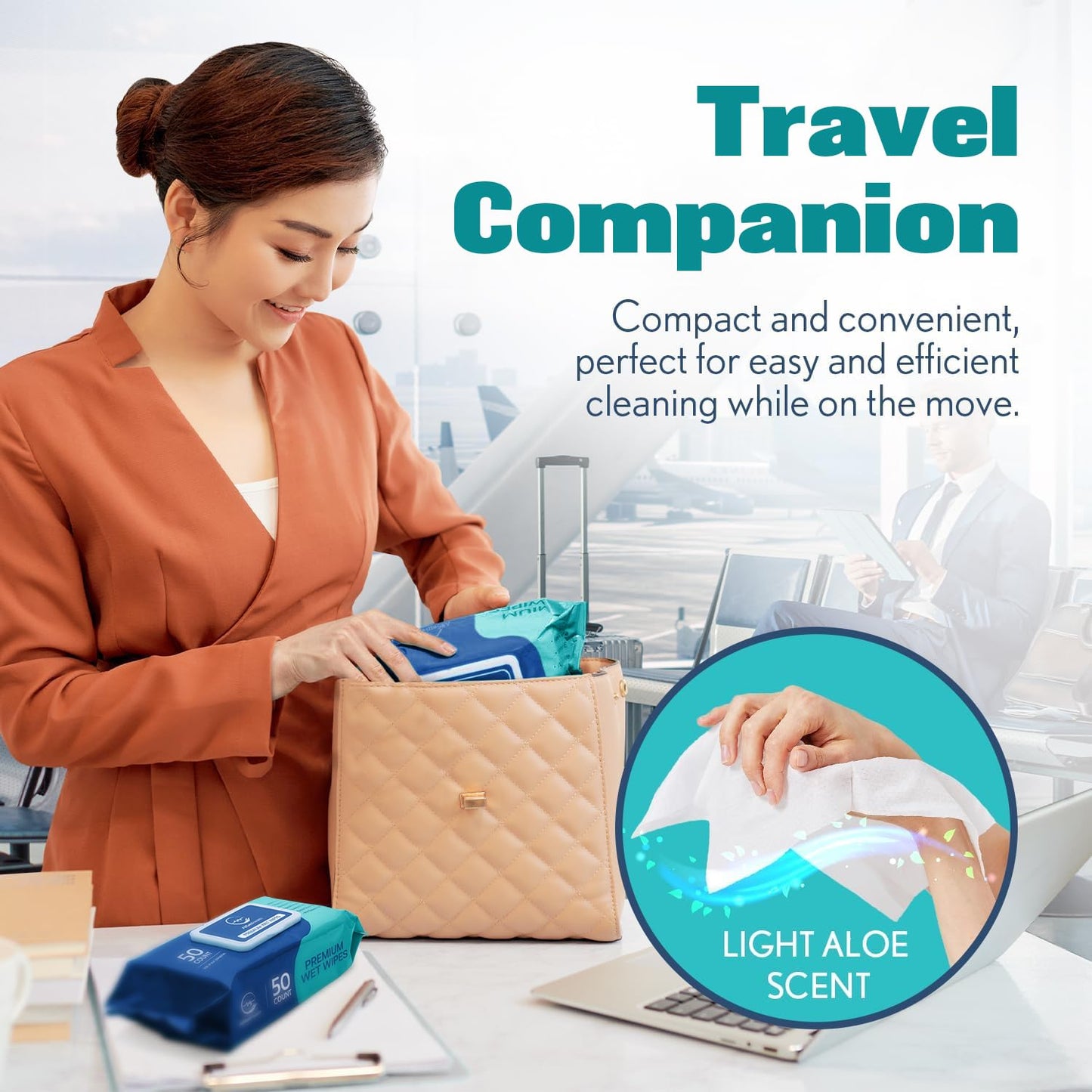 Body Wipes for Adults Bathing No Rinse - Adult Wipes for Elderly 8" x 12" (200 count) Shower No Rinse, Incontinence Disposable Washcloths, Aloe Vera, Vitamin E + 4 individual Packs