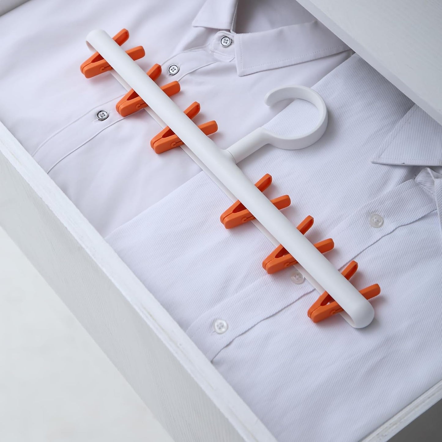 Clothes Hanger 2 Pack Clothes Drying Racks Windproof for Drying Socks Bras Underwears Baby Clothes Hats Scarfs Towels Pants and Gloves Diaper Grey Orange