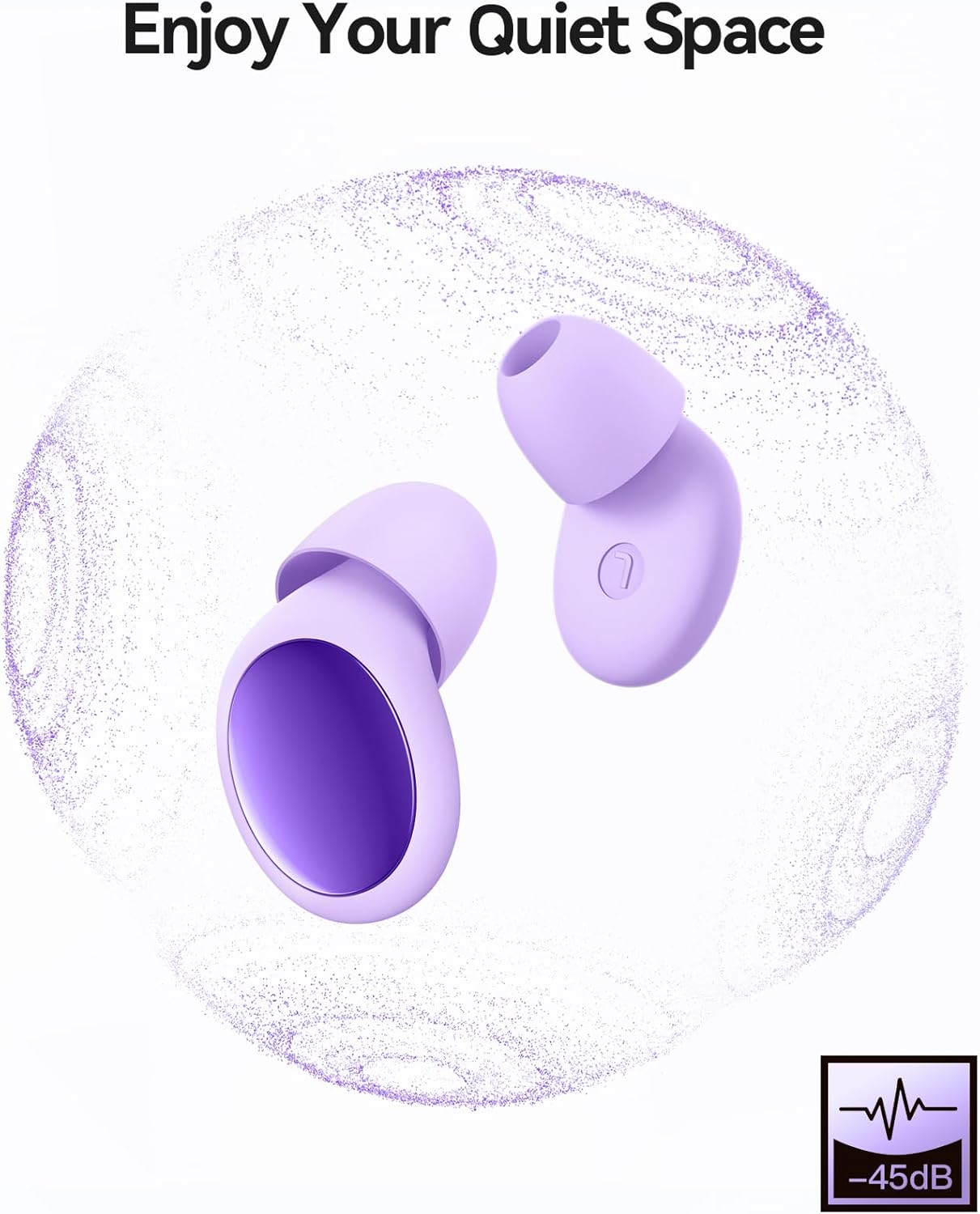 Ear Plugs for Sleeping 45dB Noise Cancelling Ear Plugs for Concerts & Noise Reduction, Earplugs for Sleep, Snoring Airplane Musician Calmer, Silicone Earplugs Reusable Concert Ear Plug +8Tip Violet