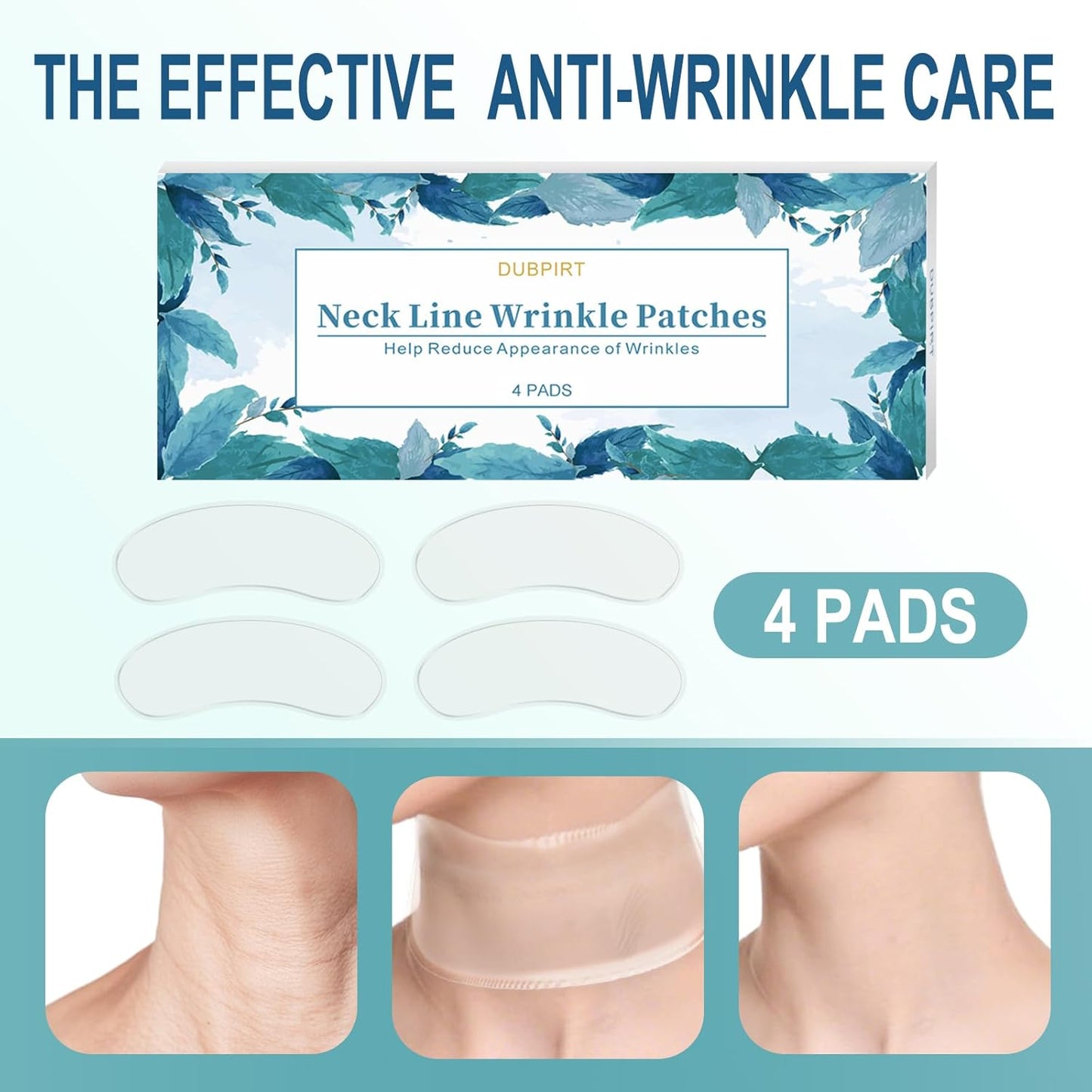 5 PCS Silicone Neck Wrinkle Patches - Reusable Overnight Anti-Wrinkle Patches, Anti Aging Silicone Wrinkles Patche for Skin Firming & Neck(2.5 Months Supply )-Upgraded Version