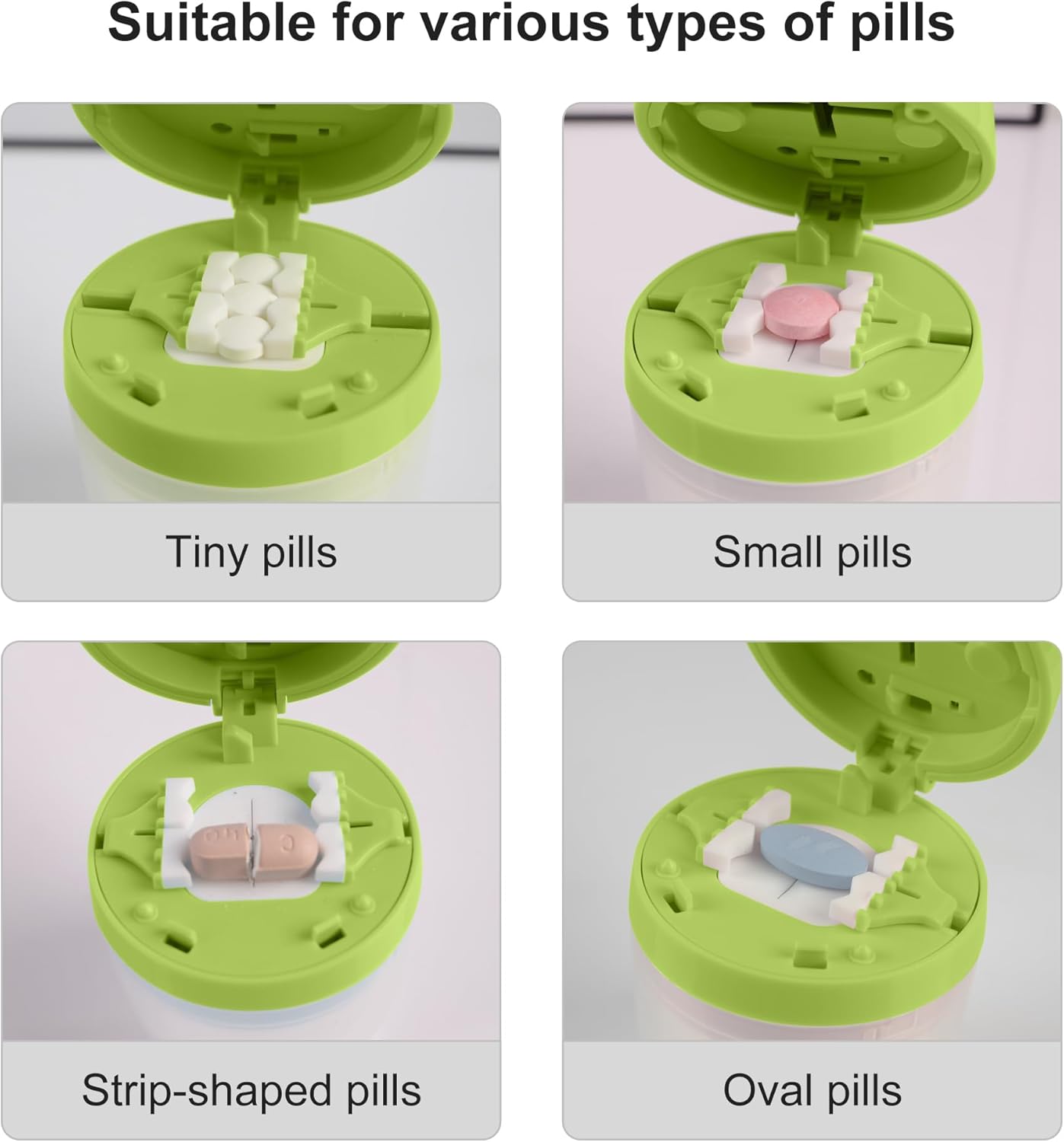 Multi-Function Pill Cutter, 1/2 and 1/4 Pill Splitter for Small and Tiny Pills,Portable and Adjustable Cutter,Storage Case