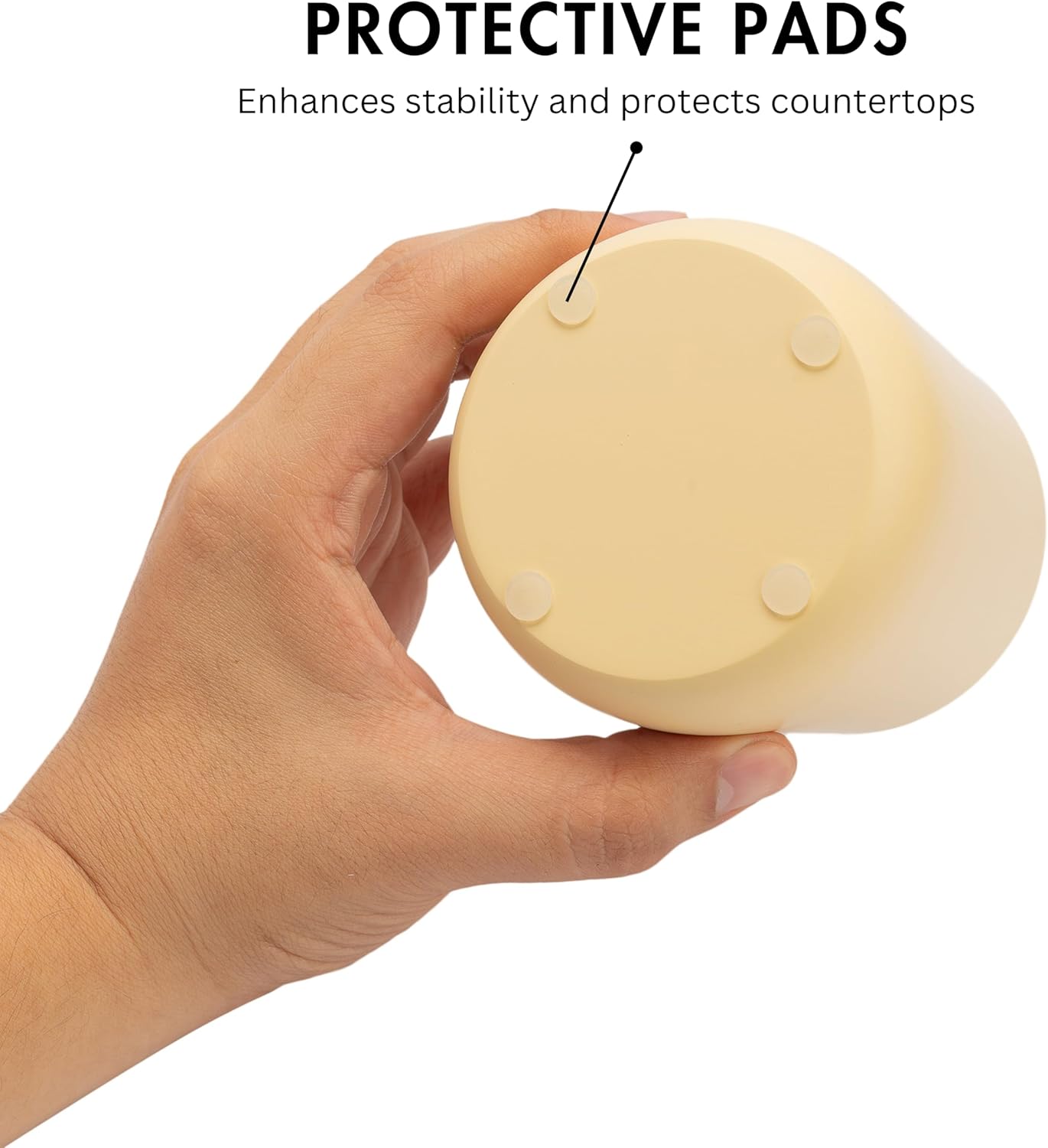 Matte Yellow Cream Toothbrush and Toothpaste Holder and Cup for Bathroom Vanity and Countertop, Round Organizer for Electric Toothbrushes, Floss, Razors, Cotton, and Mouthwash