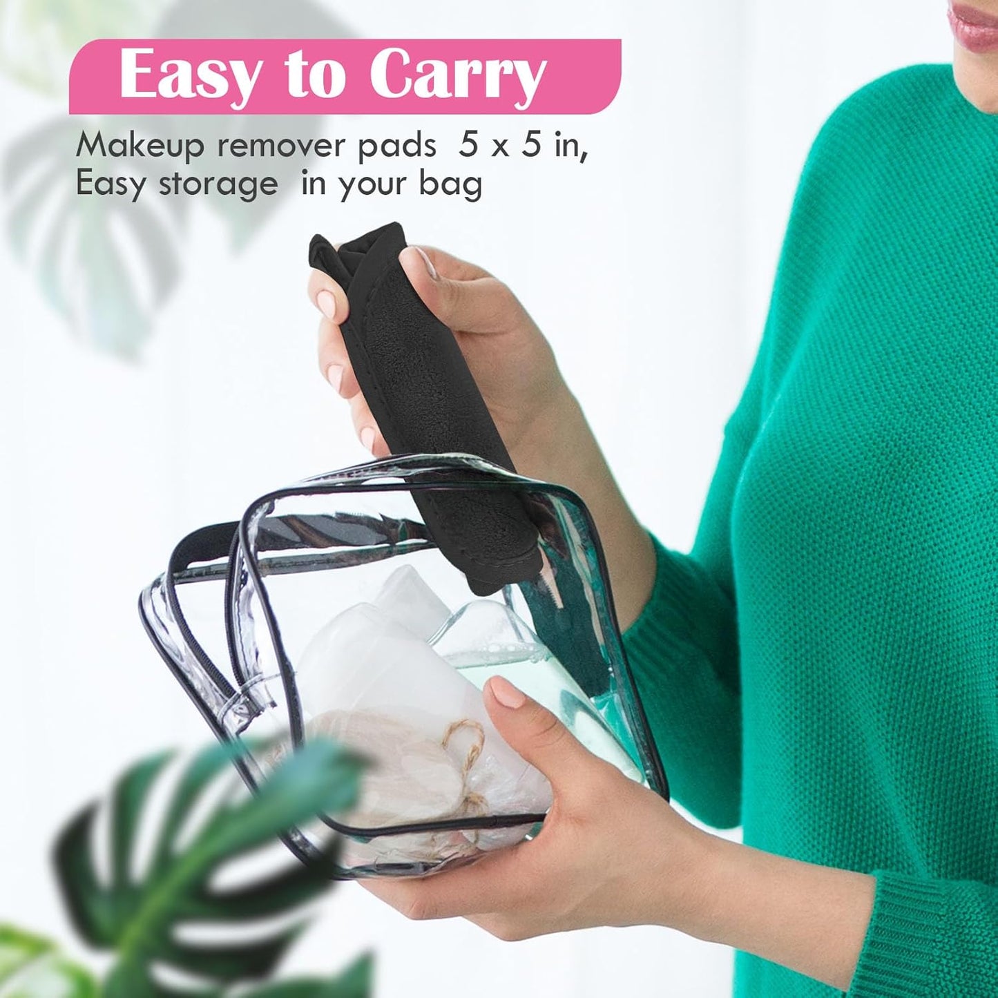 Orighty Makeup Remover Cloths 12 Pack, Makeup Removal Face Cleansing Cloth, Reusable Make-up Remover Pads Remove Instantly Dirt with Just Water, 5 x 5 in (Black)