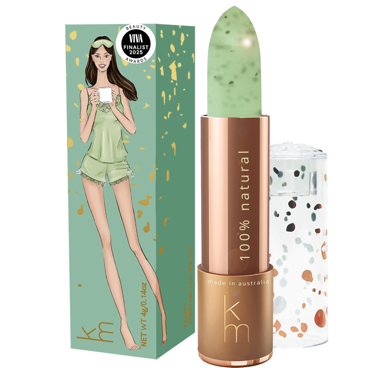 Natural Lip Scrub – 100% Natural Lip Exfoliator Made in Australia, Cruelty-Free | Polishes with Sugar Crystals | Nourishes with Shea, Jojoba & Avocado Oils | For Smooth, Beautiful, Hydrated Lips