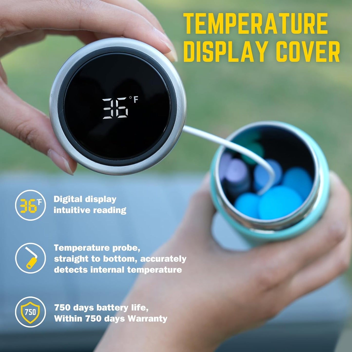 DISONCARE Odyssey 60H Insulin Cooler Travel case Digital Display Medication Cooler for Medicine Travel TSA Approved Ice Pack Diabetic Medical Cooler Diabetes Bag EpiPen with Medical Tag(Seawater Cyan)