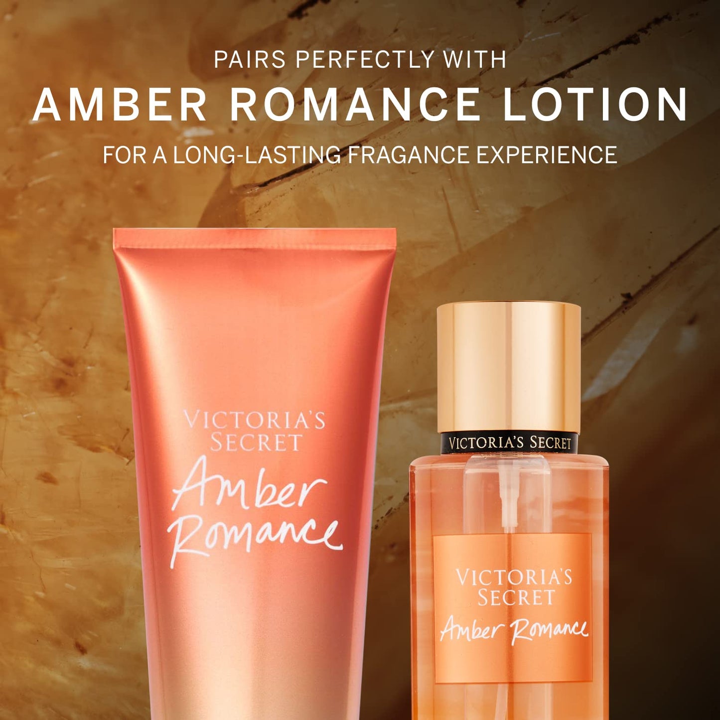 Victoria's Secret Amber Romance Body Mist for Women, Perfume with Notes of Sugar Kisses, Women’s Fragrance, 250 ml / 8.4 oz