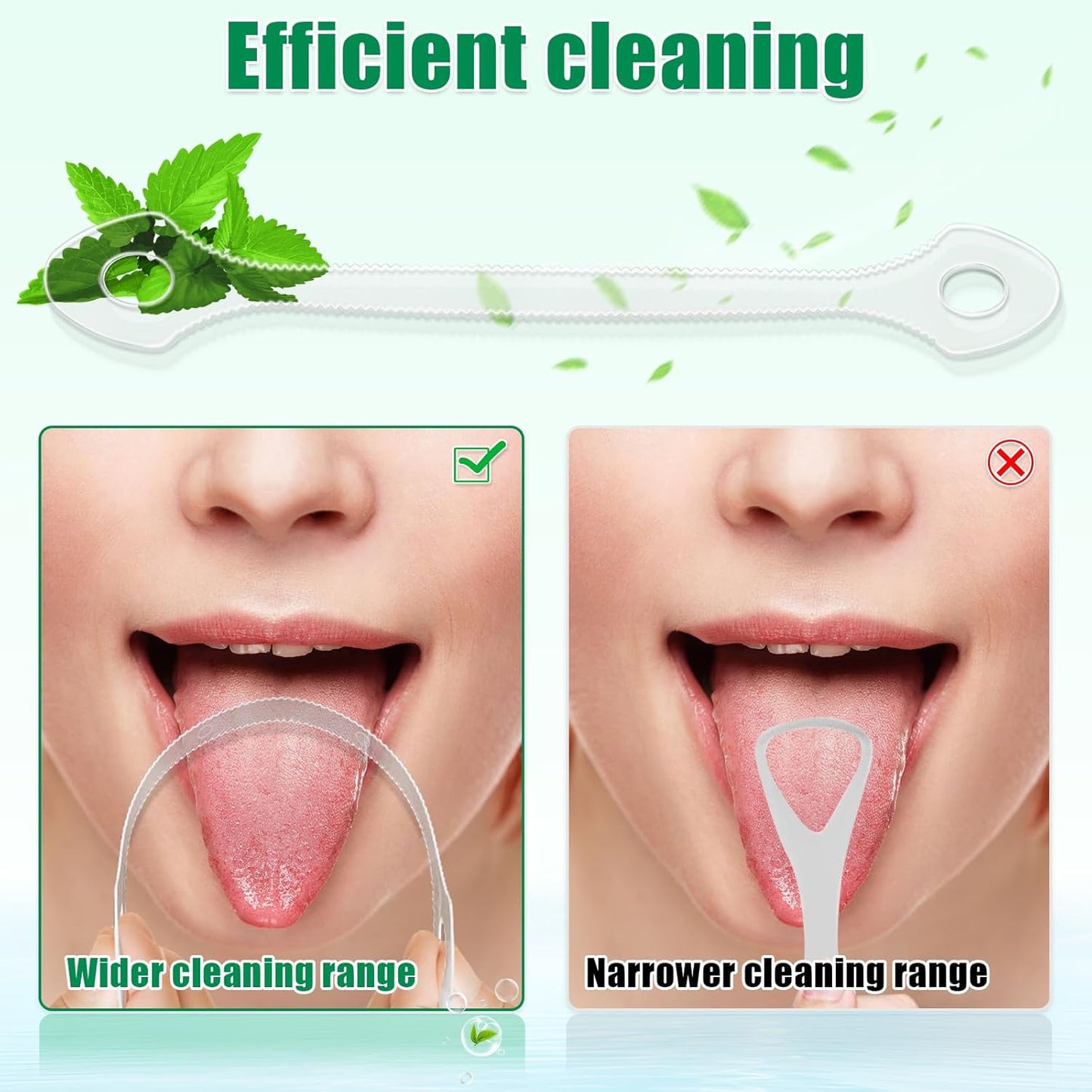 25 Count Disposable Tongue Scraper, Plastic Tongue Cleaner for Adults and Kids, Tongue Scrubber for Oral Care, Promote Fresh Breath