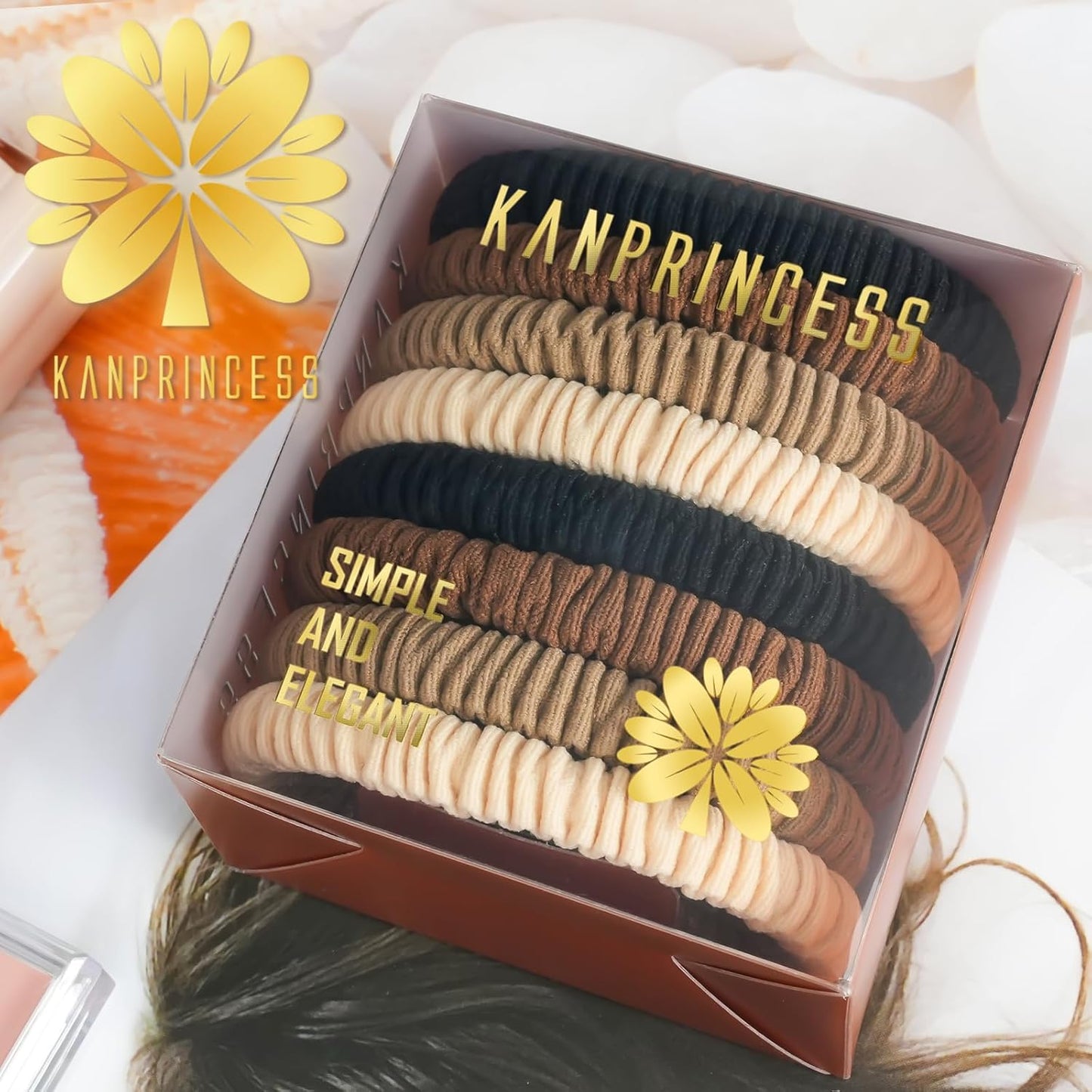 16Pcs Hair Ties For Thick Hair, Strong Stretchy Hair Bands For Women Girls, No Slip Braided Hair Ties No Damage, Ponytail Holders-Exceptionally Secure with Gentle Hold (Set 5)