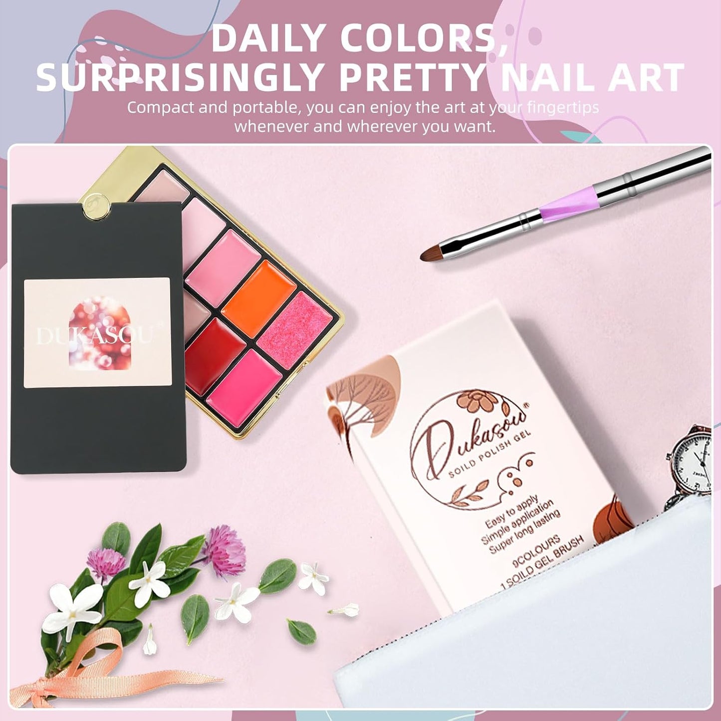 Solid Gel Nail Polish Set, 9 Colors Glitter Pink Red Solid Cream Gel Polish Palette with Brush, Solid Ombre Nail Polish for Women DIY Manicure Art