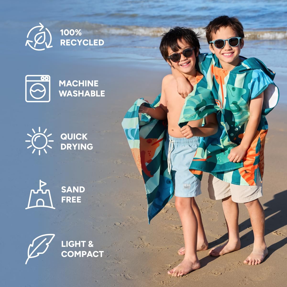 Dock & Bay Quick Drying Towel - for Sports & Gym - Compact, Lightweight - 100% Recycled - Includes Bag - Karma Chameleon, Medium (130x70cm, 51x27)