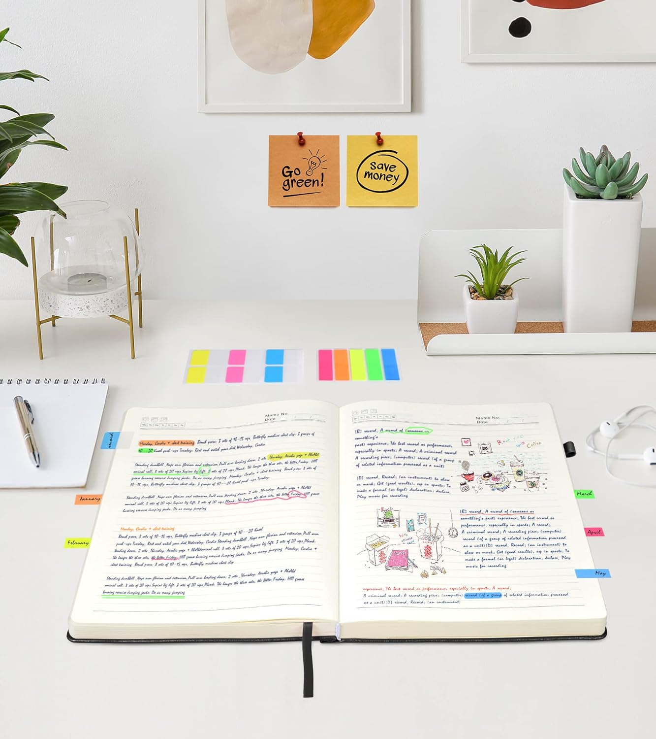 Lined Journal Notebook, 365 Pages A4 Large Journals for Writing Ruled Notebook, Hardcover Leather Journal for Women Men, Daily Notebook for Work, Note Taking, 100Gsm Thick Paper (8.5" x 11" Blcak)