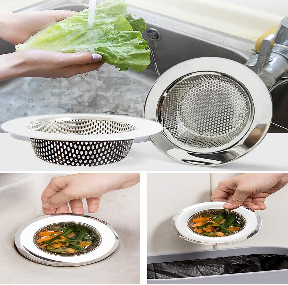 4-Piece Kitchen Sink Strainers - 4.5 Inch Stainless Steel Sink Drain Filter with Food Scraps Catcher
