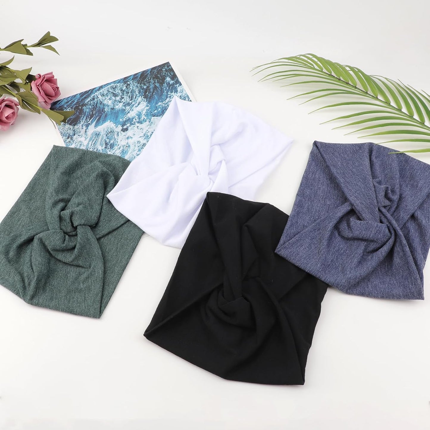 Extra Wide Headbands for Women Large Turban Headband Non Slip Boho Elastic Hairband Hair Twisted Knot Head Bands Accessories