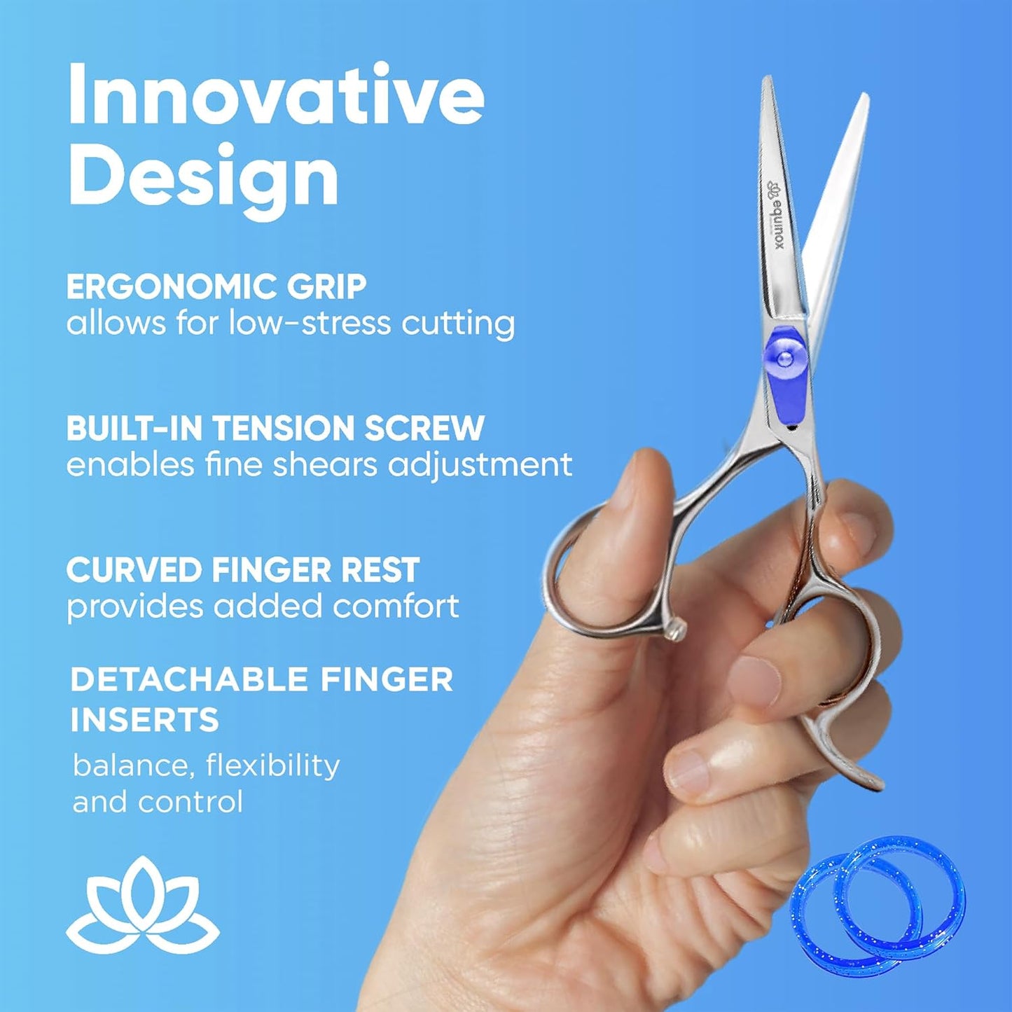 Equinox Razor Edge Series Professional Hair Scissors - 6.5” Premium Japanese Stainless Steel Hair Cutting Scissors, Hair Shears, Hair Razors for Hair Cutting, Barber Accessories & Hair Salon Supplies