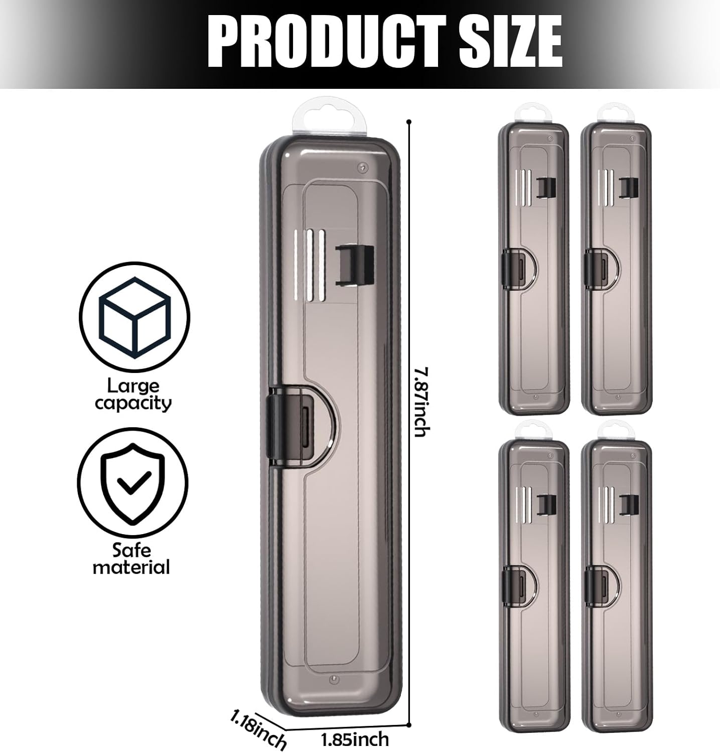 4Pcs Toothbrush Travel Case, Plastic Portable Tooth brush Holder for Traveling, Bathroom, Camping